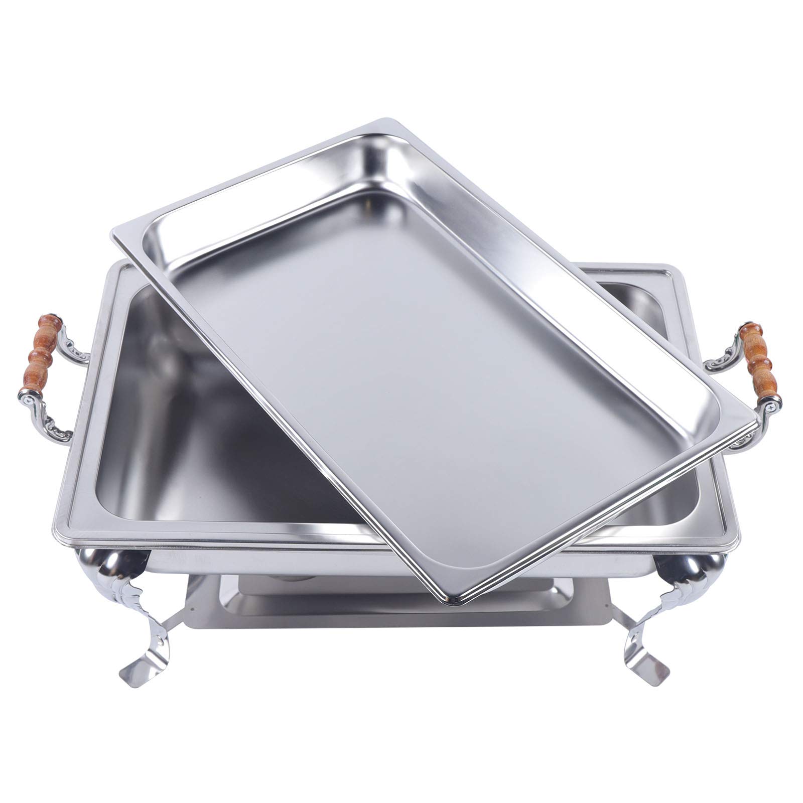 Stainless Steel Chafing Dish Buffet Set - 20.9×12.8×2.6 Inch Rectangular Food Warmer & Insulation Server Pan for Catering, Buffets, Parties & Events - Commercial & Home Use