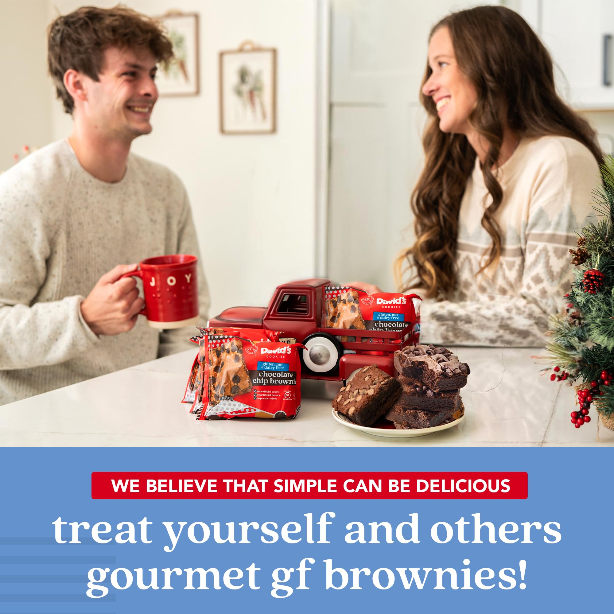 Gluten-Free Chocolate Chip Brownies 9 Pack - Fresh Baked Gourmet Brownies Gift Box - Healthy Snack for Parties, Office Treats & Holiday Gifting - Perfect for Birthdays, Christmas & Corporate Events