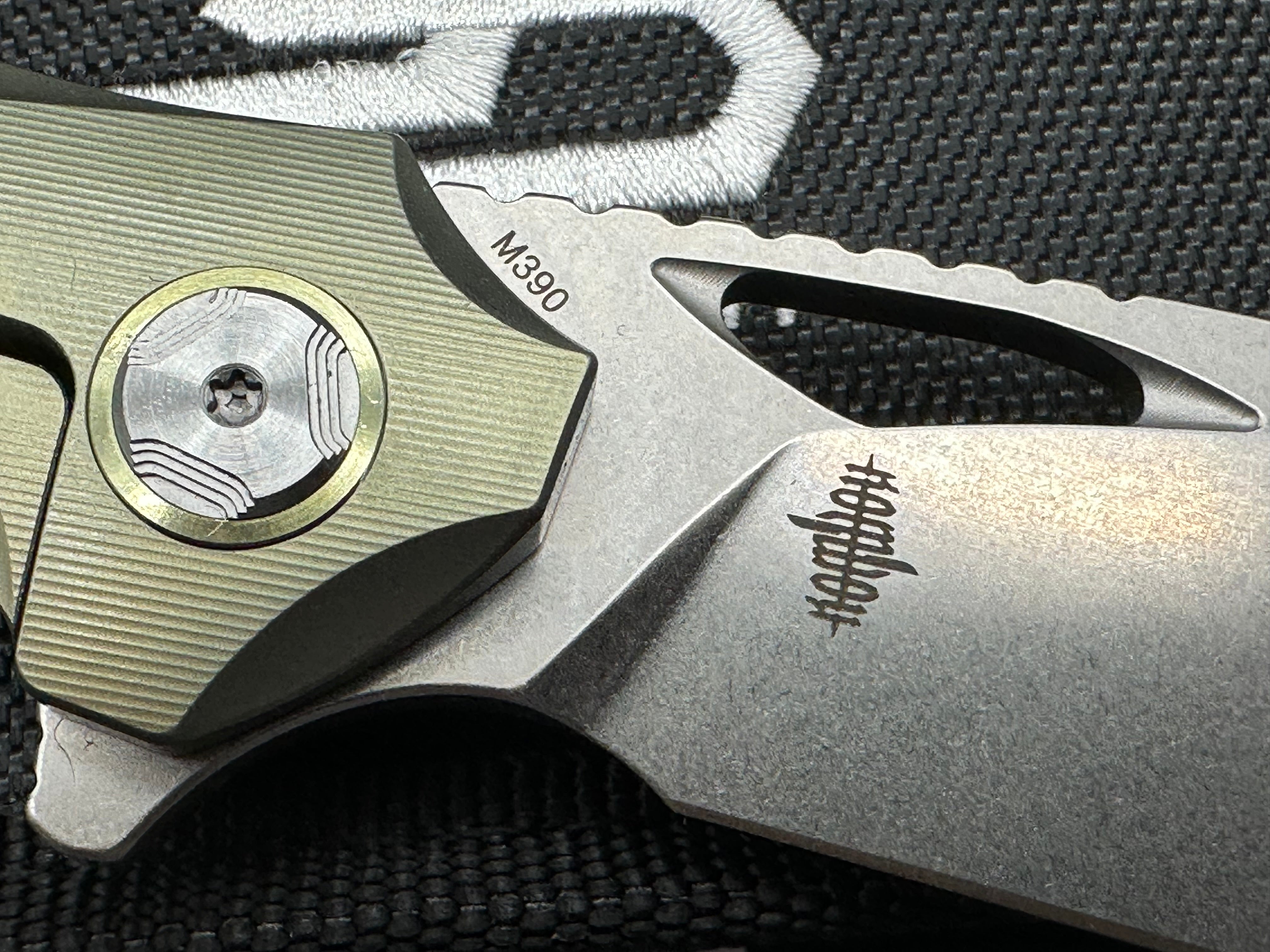 Premium Bestech Eskra Folding Knife - Bohler M390 Stonewashed Blade, Gold Titanium Handle for Outdoor Camping, Hunting & EDC