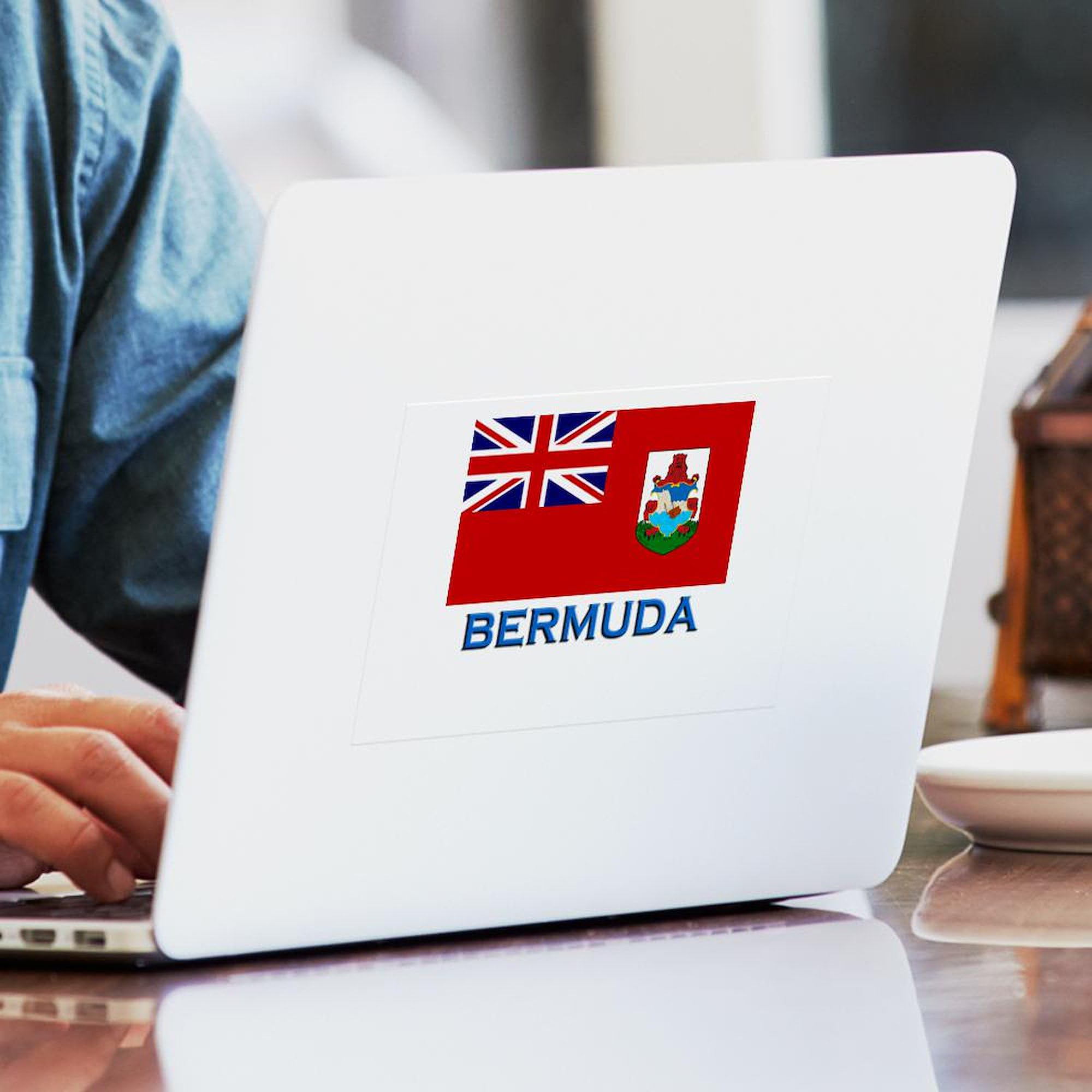 Bermuda Flag Rectangle Car Sticker - Durable Bumper Decal for Cars, Laptops & Windows | Patriotic Island-Themed Decoration for Travel Enthusiasts