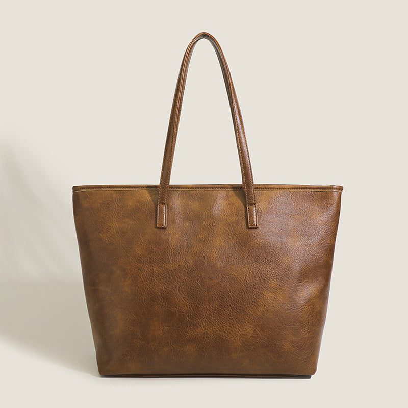 Eco-Friendly Vegan Leather Large Capacity Tote Bag for Women - Stylish Work, Travel & Shopping Reusable Carryall