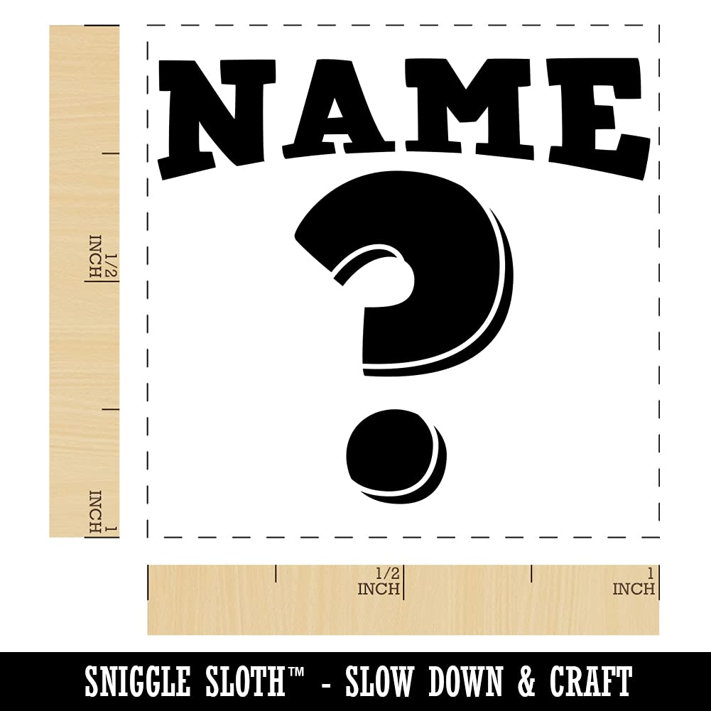 Name Question Mark Teacher Motivation Self-Inking Rubber Stamp - 1 Inch Small Red Ink Stamper for Grading Papers, Classroom Rewards & Student Encouragement