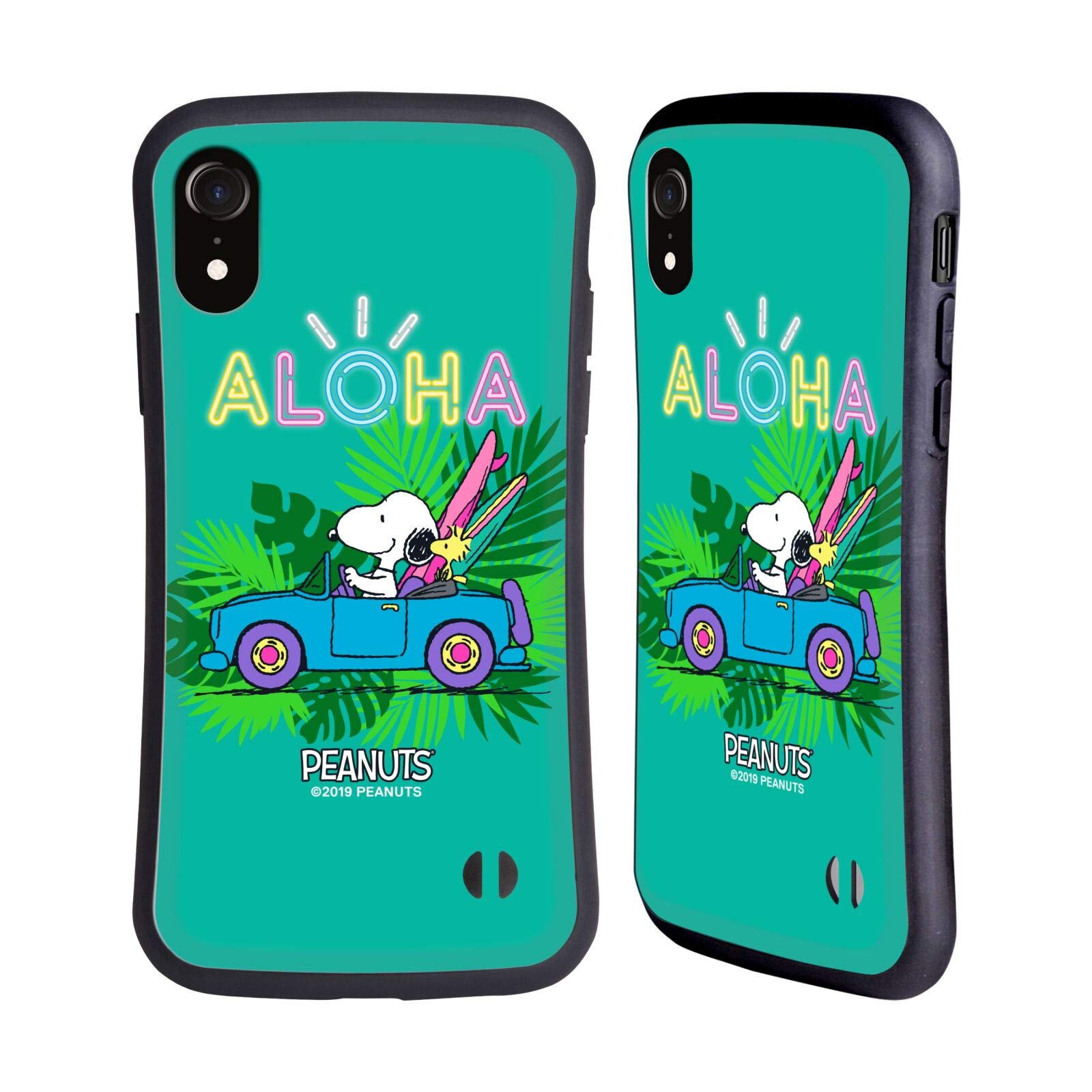Officially Licensed Peanuts Tropical Surf Snoopy Aloha Hybrid Case for Apple iPhone XR - Durable Protective Phone Cover with Fun Hawaiian Design, Perfect for Beach Vacations & Summer Outings