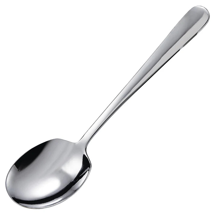 Winco 8.5 Inch Stainless Steel Serving Spoon - Commercial Grade Restaurant Utensil for Buffet, Catering & Home Kitchen Use