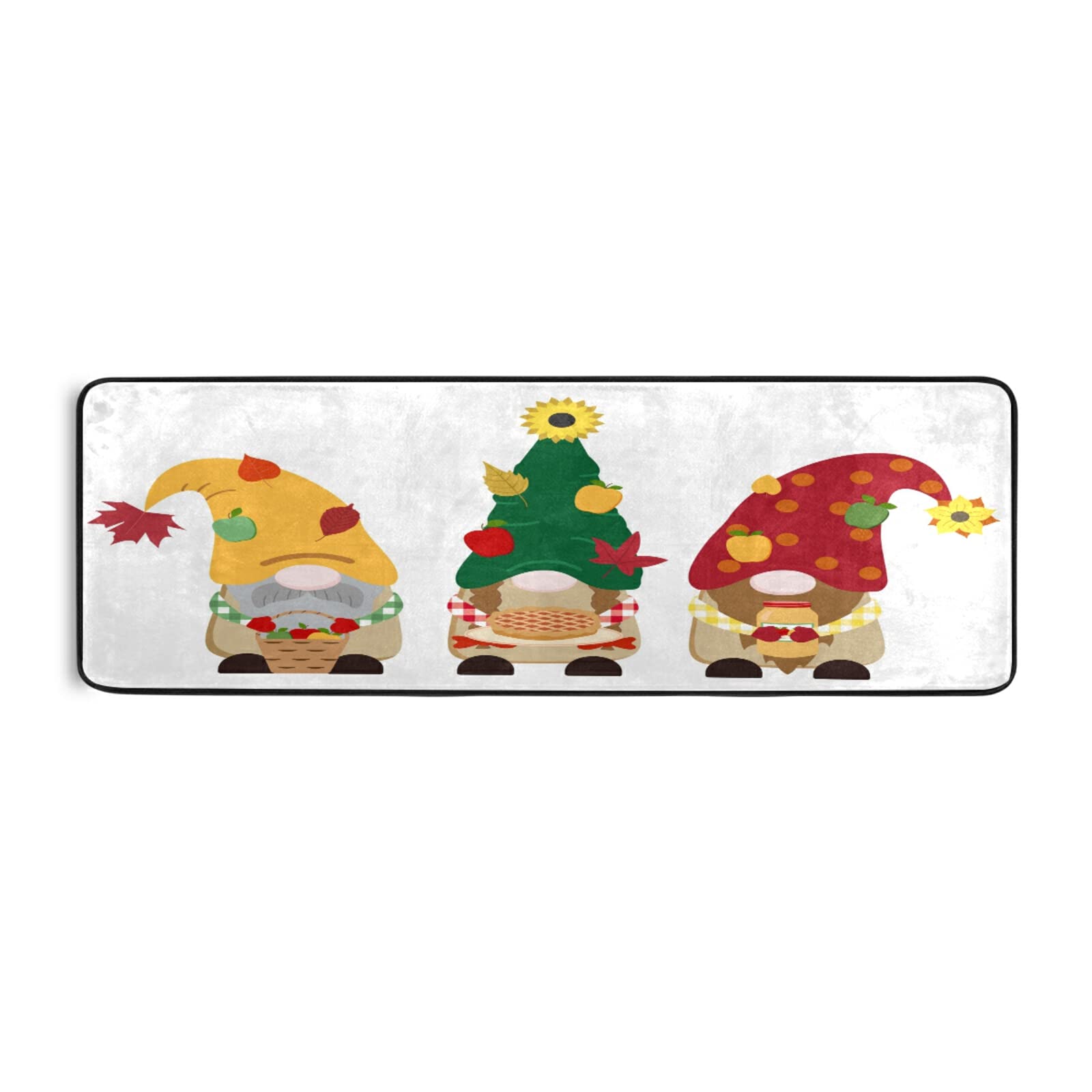 Thanksgiving Harvest Gnome Rug - Non-Slip Large Soft Comfortable Area Rug for Home Decor, Floor Mat Carpet - Perfect for Outdoor, Living Room, Bathroom, Dining Room, Bedroom & Dormitory - Cozy Fall Decor & Holiday Home Accent