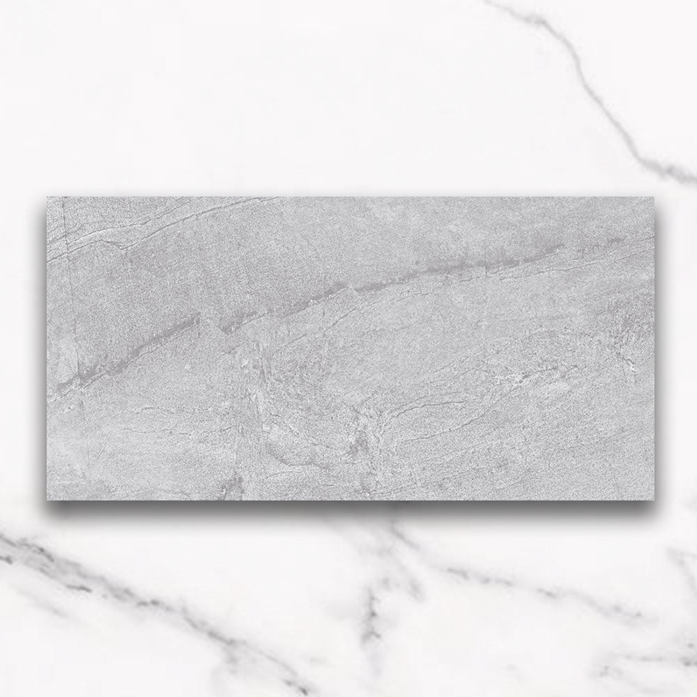 Mondial Light Grey 300x600mm Stone Look Outdoor Porcelain Tile - Durable & Weatherproof for Patios, Garden Walkways & Pool Decks