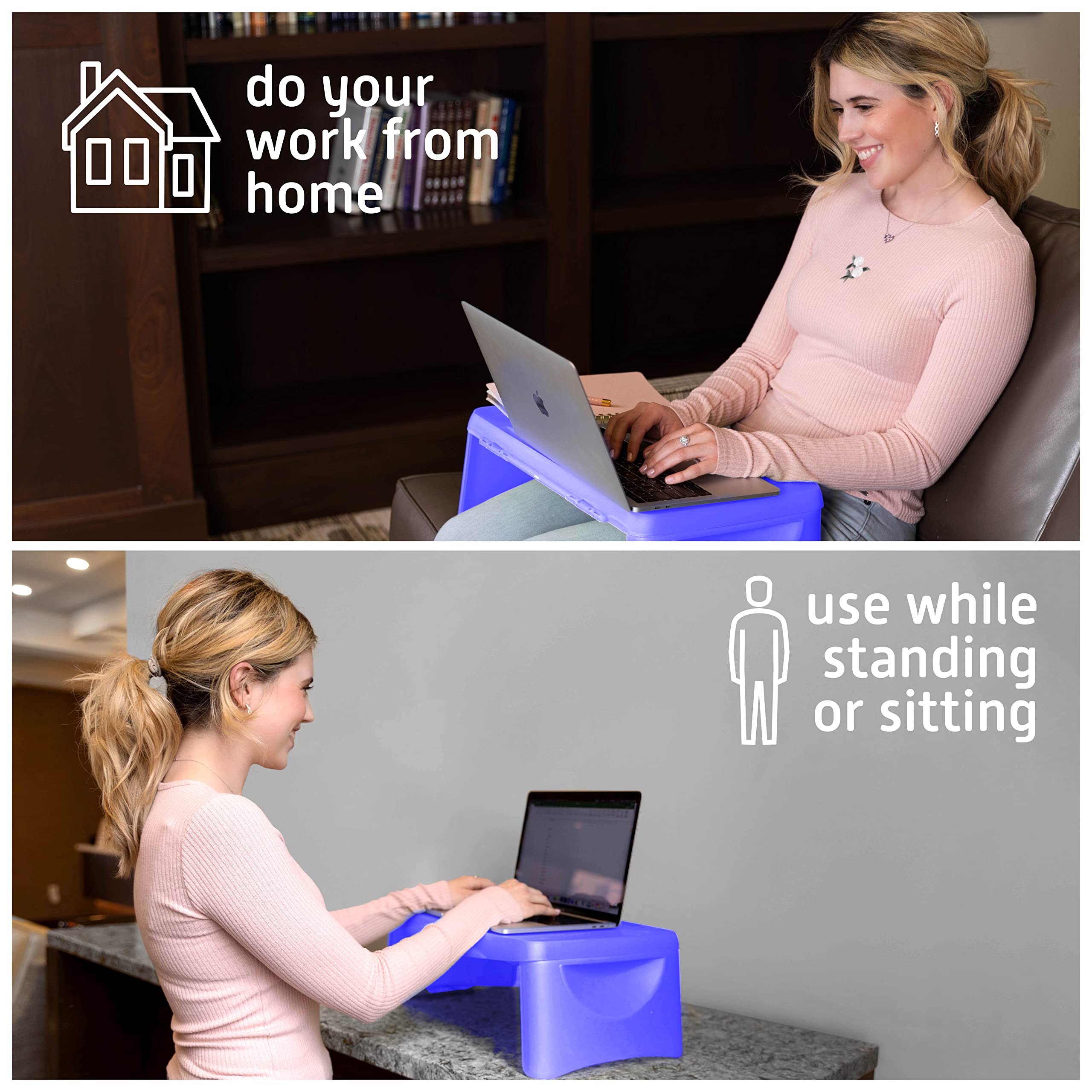 Foldable Lap Desk with Storage & Dividers - Portable Laptop Tray for Bed, Sofa & Breakfast - Lightweight Study Table for Kids & Adults - Perfect for Home, Office & Travel (Purple)