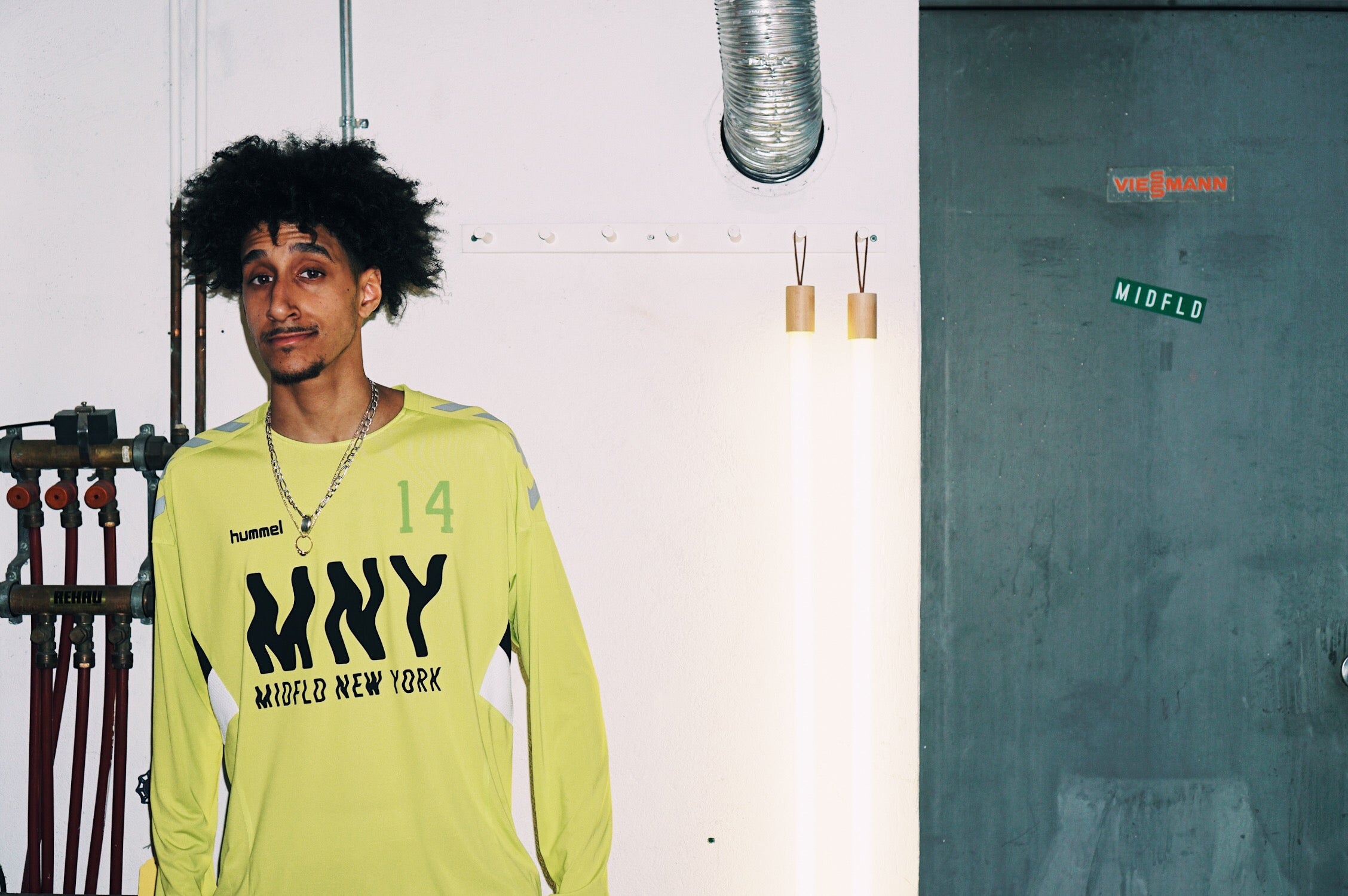 MIDFLD x Hummel Attack in Waves Neon Long Sleeve Soccer Jersey - High Visibility Performance Shirt for Training & Matches