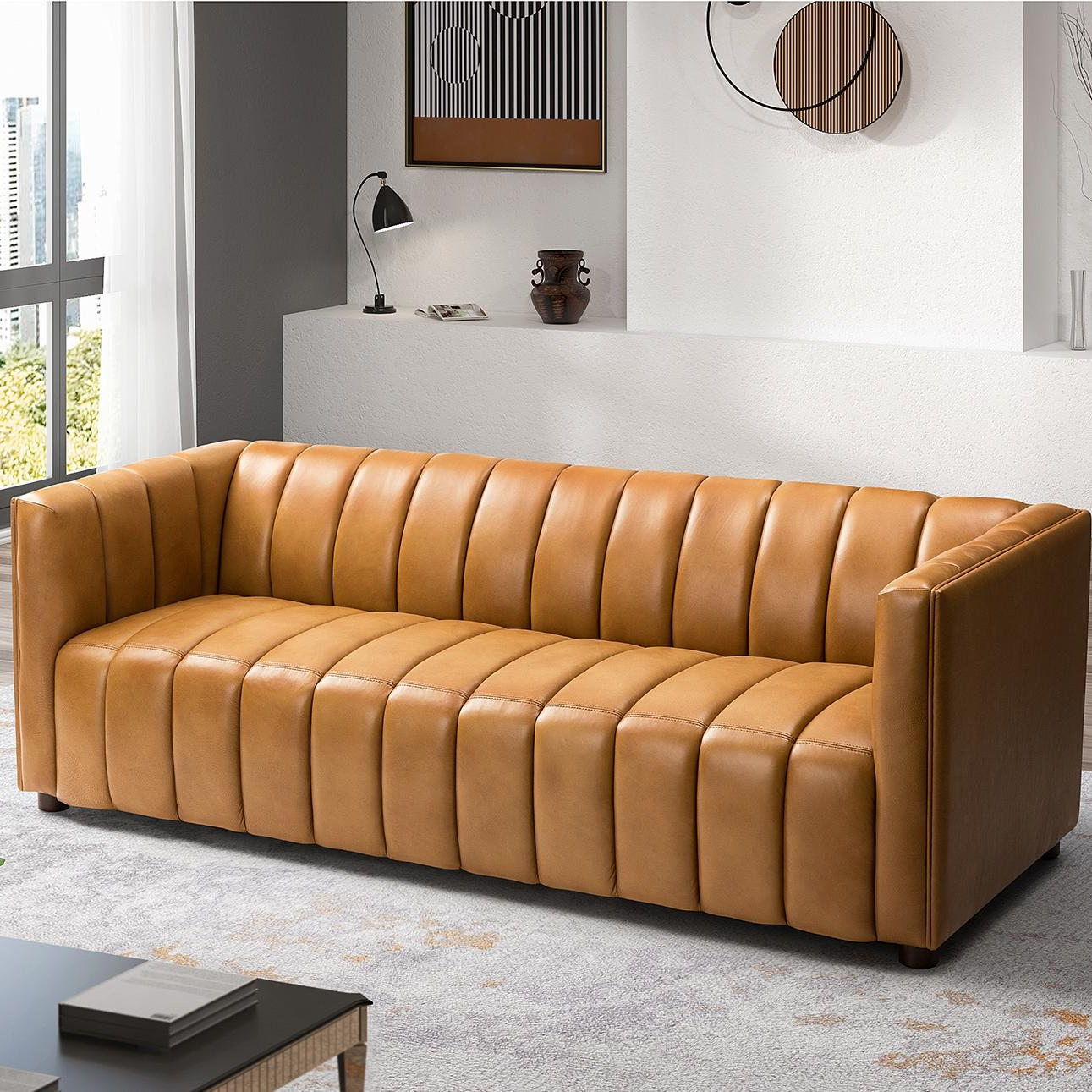 Premium Genuine Leather Office Sofa - 83