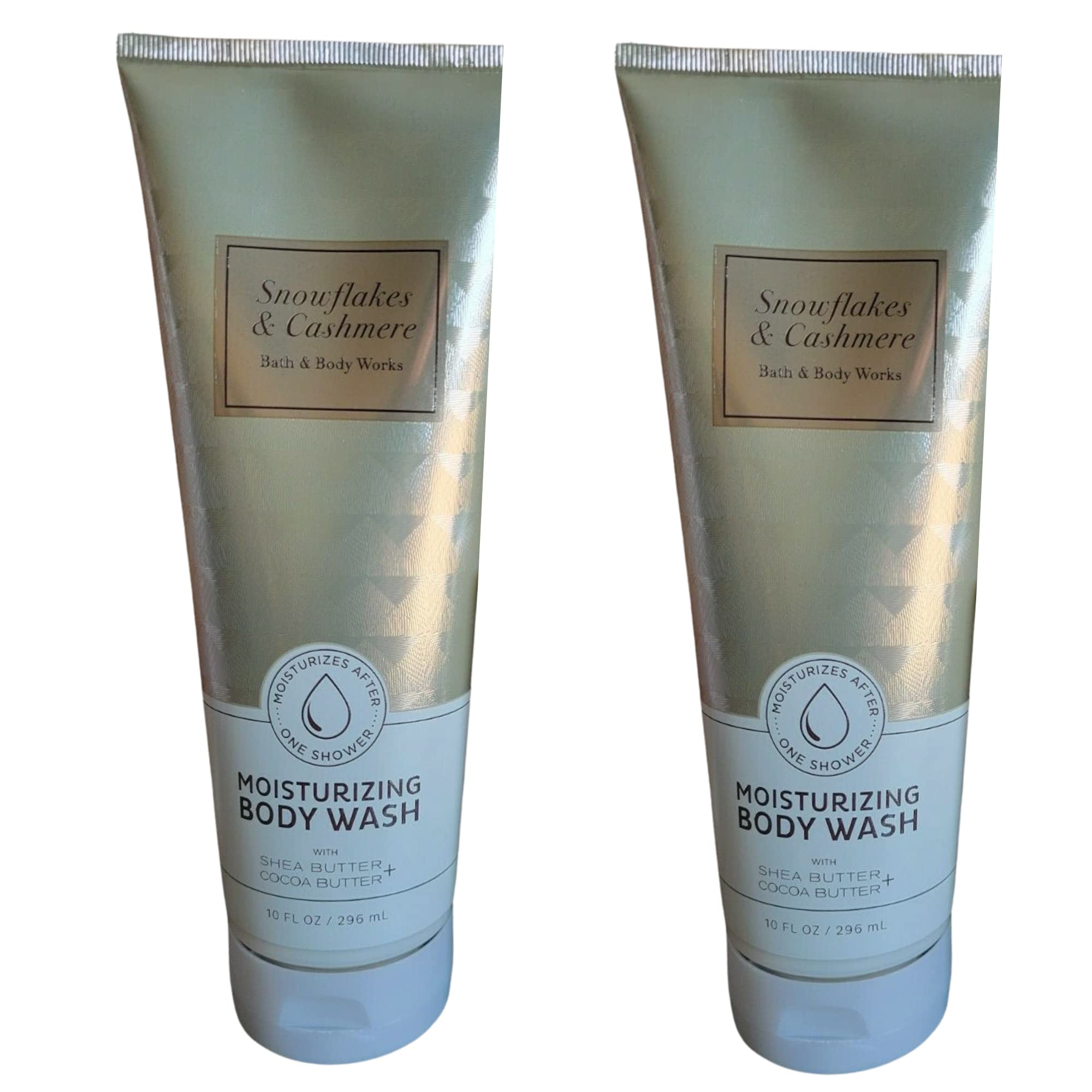 Bath and Body Works 2-Piece Gift Set - 10 oz Moisturizing Body Wash in Snowflakes & Cashmere Fragrance - Perfect for Holiday Gifts & Self-Care Pampering