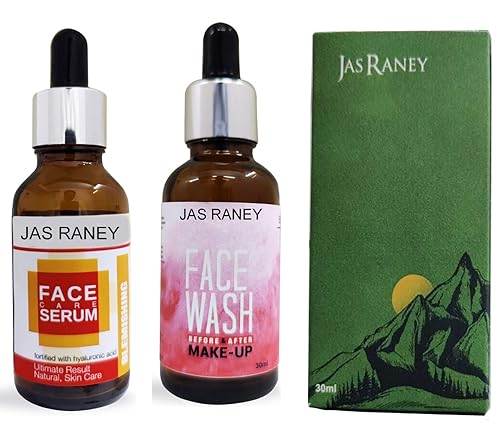 Jas Raney Combo Pack - Before & After Makeup Face Wash with Face Care Serum (2-Pack) | Gentle Cleansing & Skin Brightening for Daily Beauty Routine