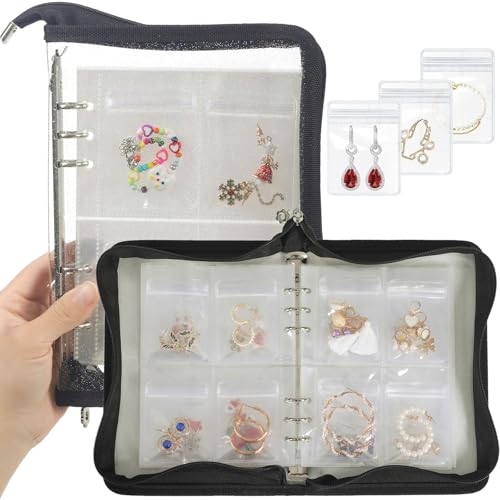 Black, 80-Piece Clear Earring Bags