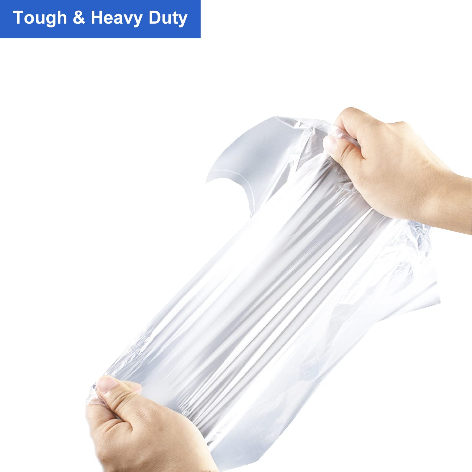 LabelMore 14'' x 20'' Clear Plastic Produce Bags on Roll - 350 Food Storage Bags for Bread, Vegetables, Fruits & Meat - Perfect for Grocery Stores, Farmers Markets & Home Kitchen Organization