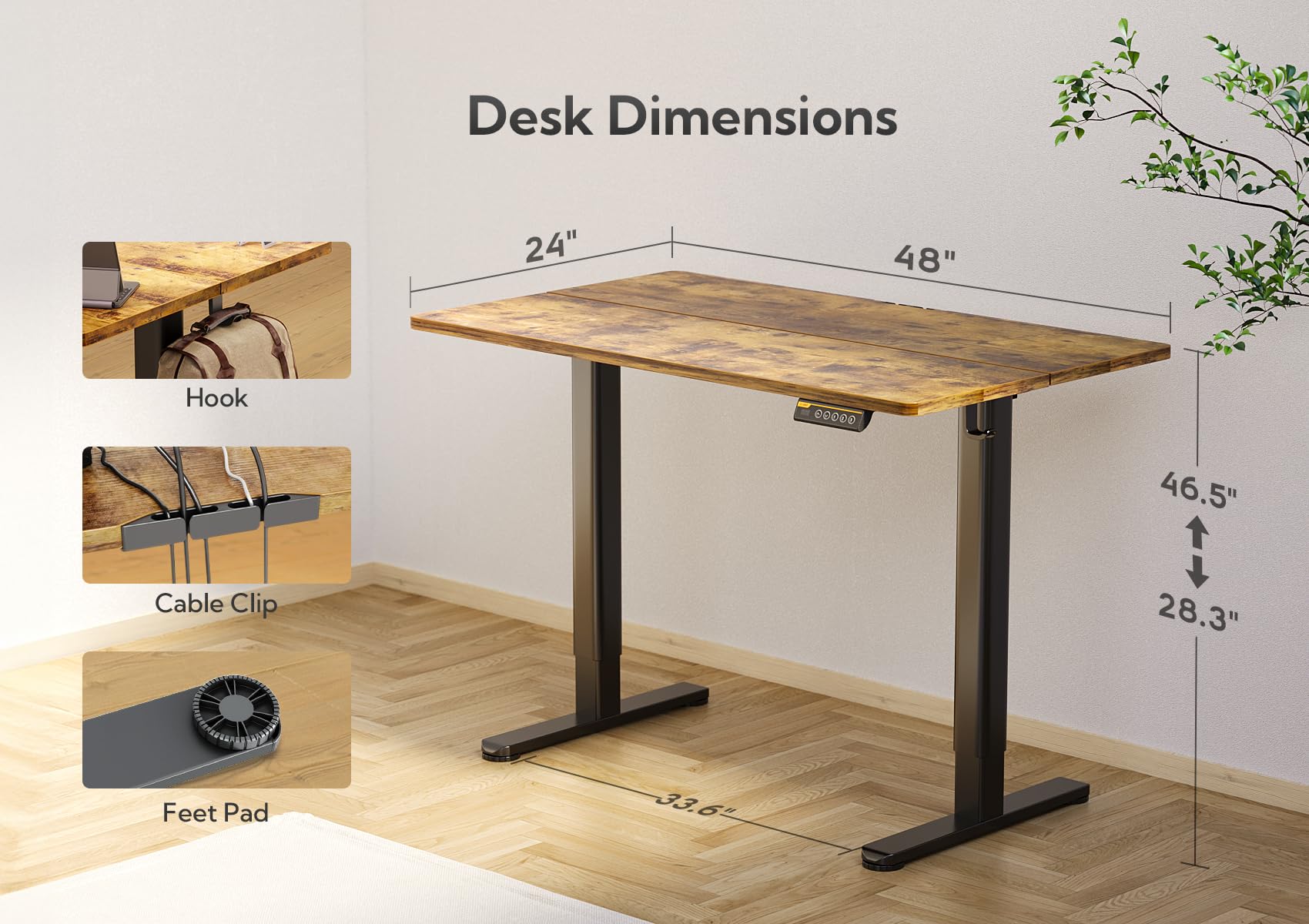 Claiks Electric Standing Desk 24x48