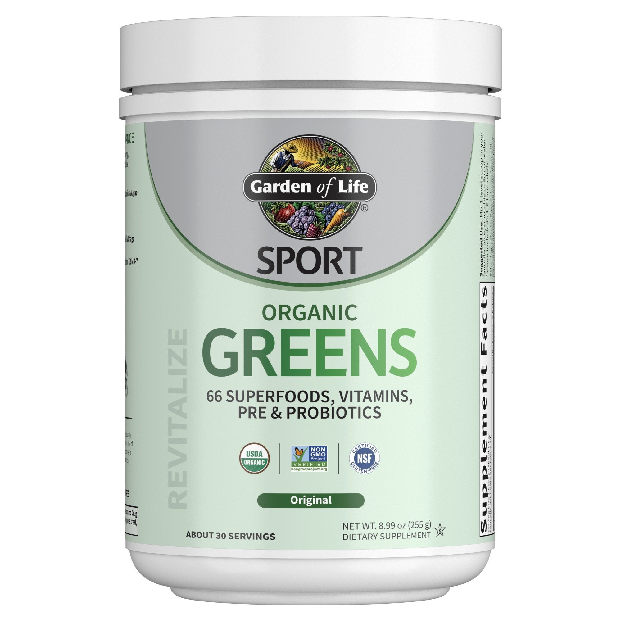 Organic Greens Powder by Garden of Life Sport - Plant-Based Superfood for Athletes & Active Lifestyles - Perfect for Post-Workout Recovery, Smoothies & Daily Nutrition Boost
