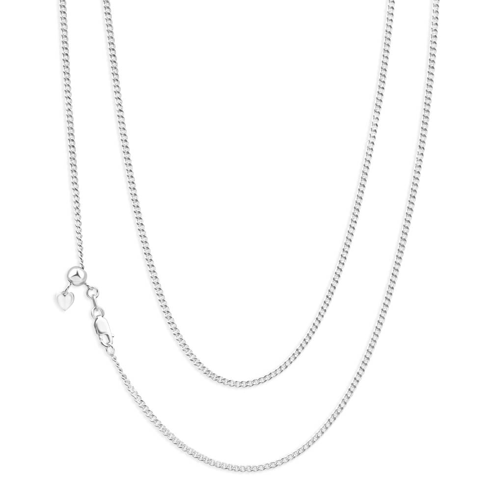 9ct Radiant White Gold Silver Filled Curb Chain Necklace for Women - Elegant Layering Jewelry for Daily Wear & Special Occasions
