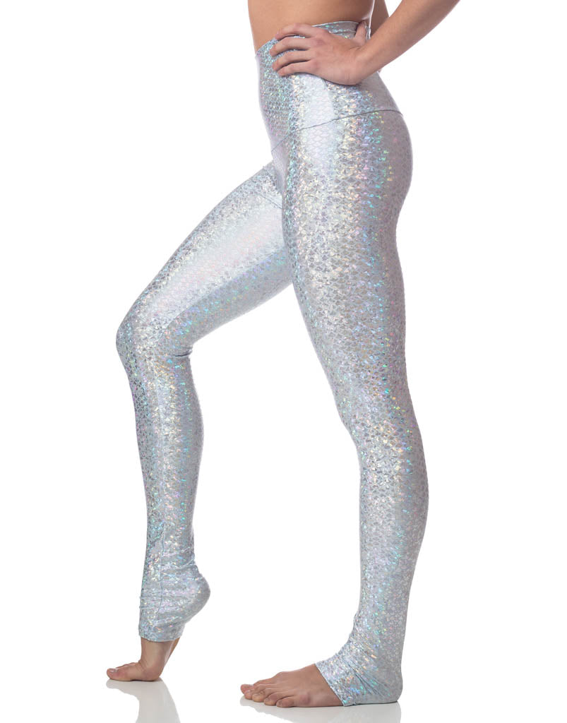 Crystal Mermaid Print High-Waisted Yoga Pants for Women - Stretchy Long Leggings for Workout, Dance & Everyday Wear