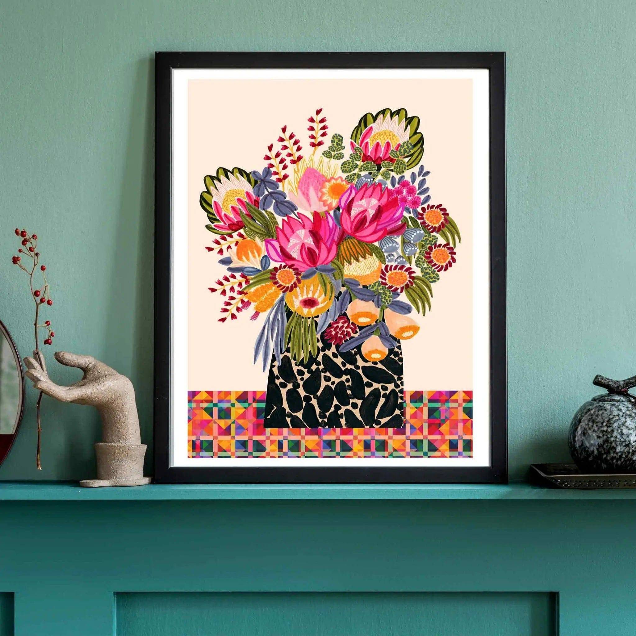 Birthday Bouquet Wall Art Print - Floral Home Decor for Birthday Party, Nursery & Living Room Wall Decoration
