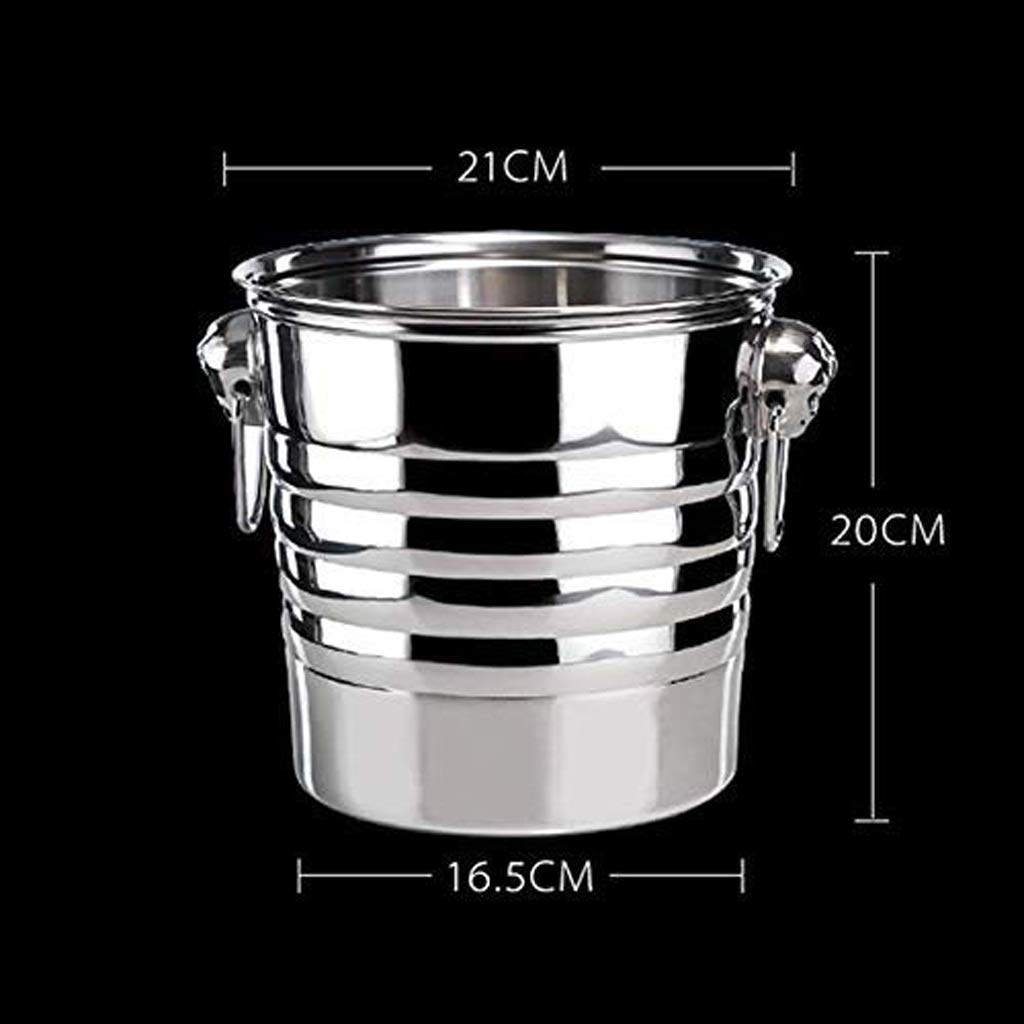 Premium Stainless Steel Ice Bucket - Double Wall Insulated Round Beverage Tub with Handles - Hammered Metal Drink Cooler for Chilling Wine, Beer & Cocktails - Perfect for Parties, Weddings & Outdoor Events