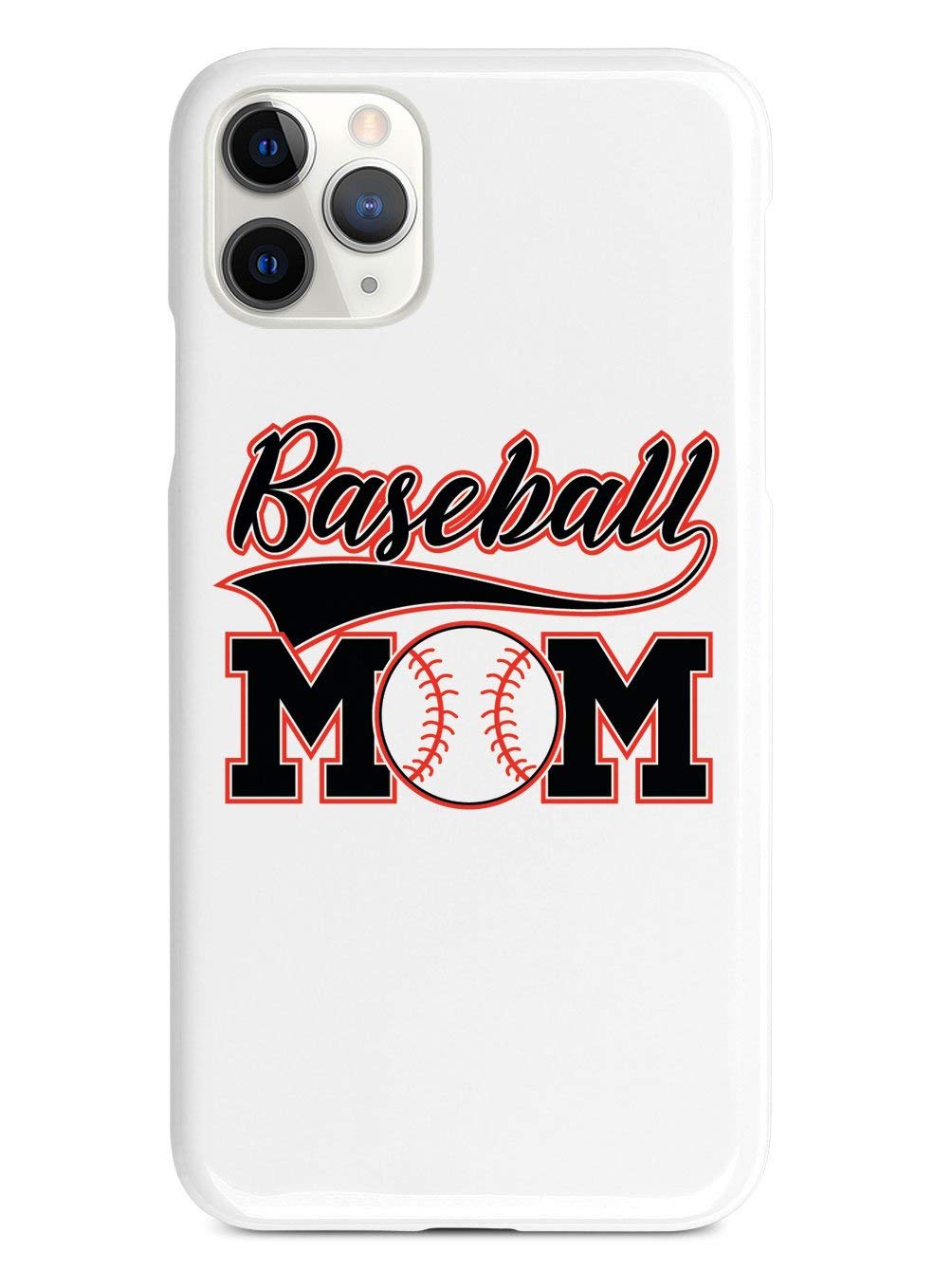 Inspired Cases - iPhone 11 Pro Max Case Compatible - 3D Textured Protective Cover for Apple iPhone 11 Pro Max - Baseball Mom Design - White - Perfect for Sports Enthusiasts & Gift Giving