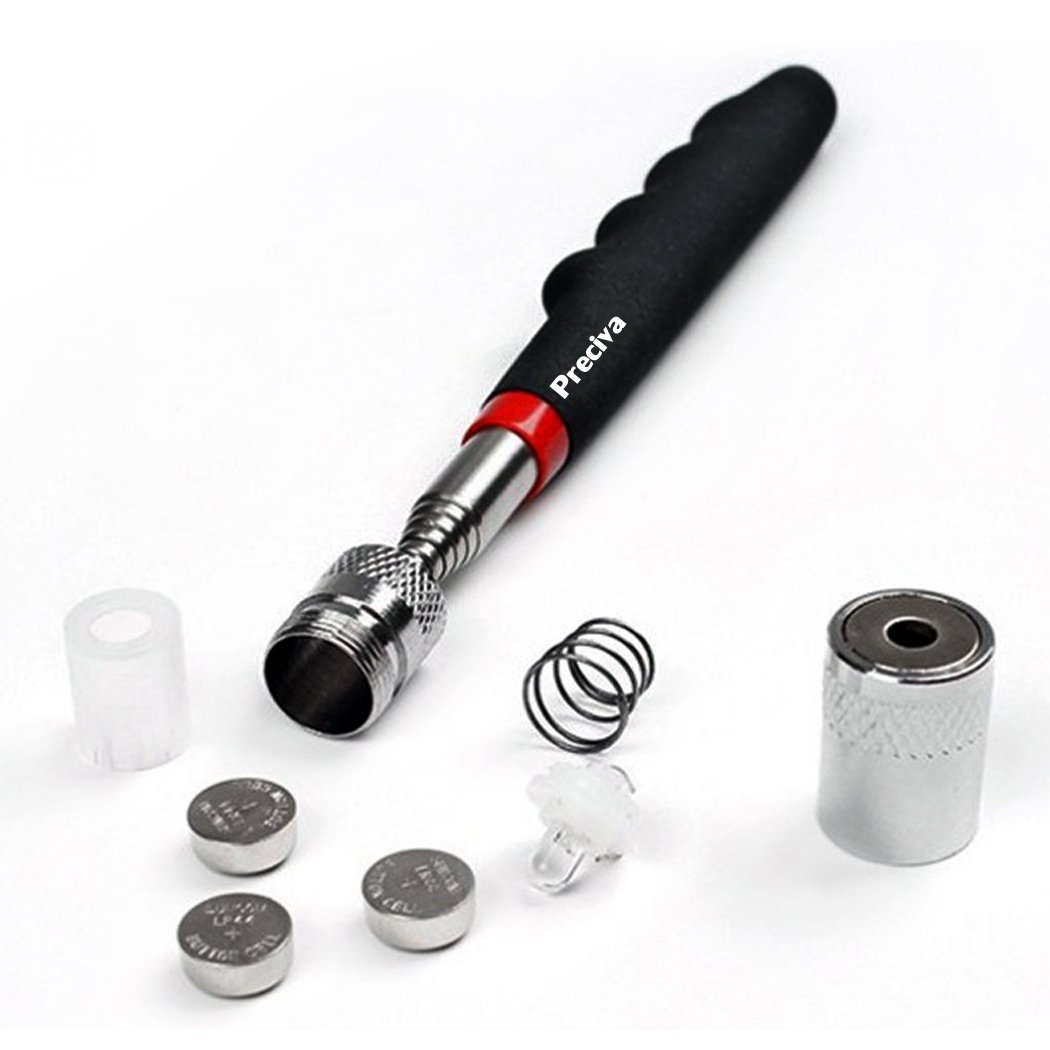 Preciva Magnetic Telescoping Pick Up Tool with LED Flashlight - 19.5 to 68cm Extendable Magnet Stick for Metal Retrieval (1 Pack) - Perfect for Mechanics, DIY Projects & Hard-to-Reach Areas