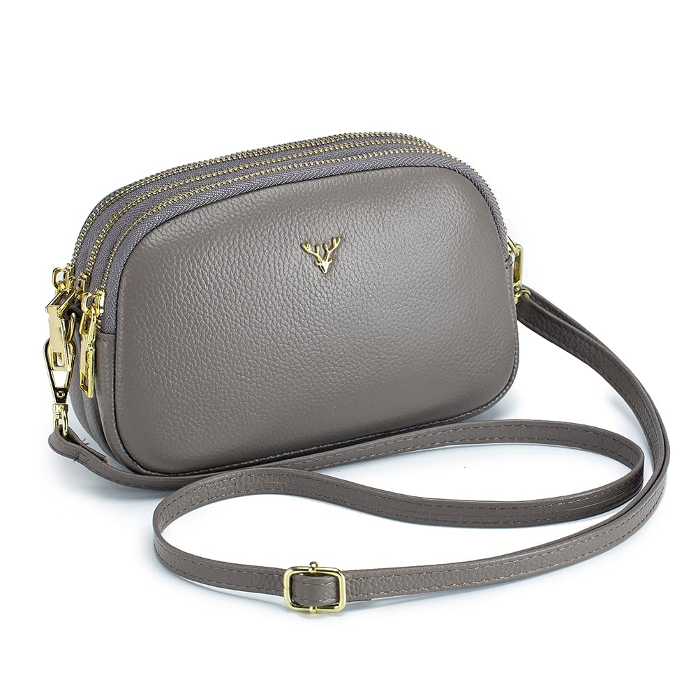Genuine Leather Small Crossbody Bags for Women - Trendy Shoulder Handbag with Phone Pocket - Perfect for Daily Use, Travel & Shopping
