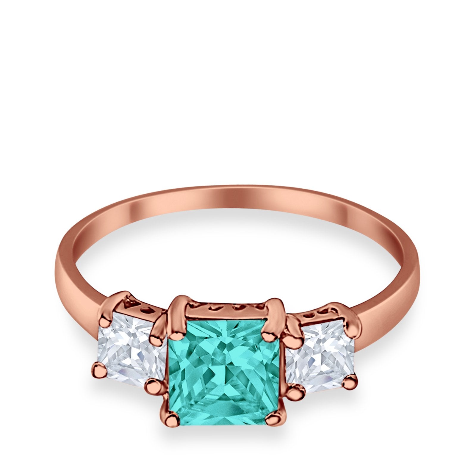 3 Stone Princess Cut Cubic Zirconia Ring - 925 Sterling Silver Fashion Jewelry for Women - Perfect for Weddings, Anniversaries & Special Occasions