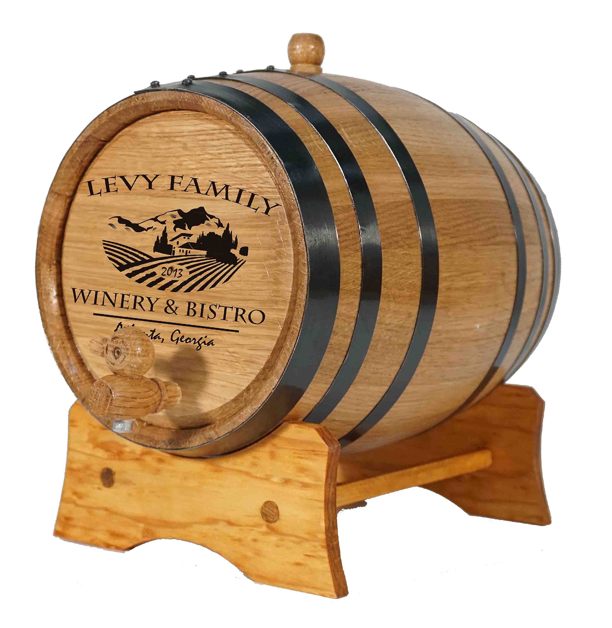 **Personalized 5 Gallon (20 Liter) Oak Wine Barrel with Stand, Bung & Spigot - Ideal for Home Brewing, Distilling, Wine Making & Cocktail Aging - Perfect for DIY Brewers & Bartenders (B314)**    *(Use Cases: Home Brewing, Craft Distilling, Wine Fermentation, Aging Cocktails, DIY Gifts, Bar Decor)*