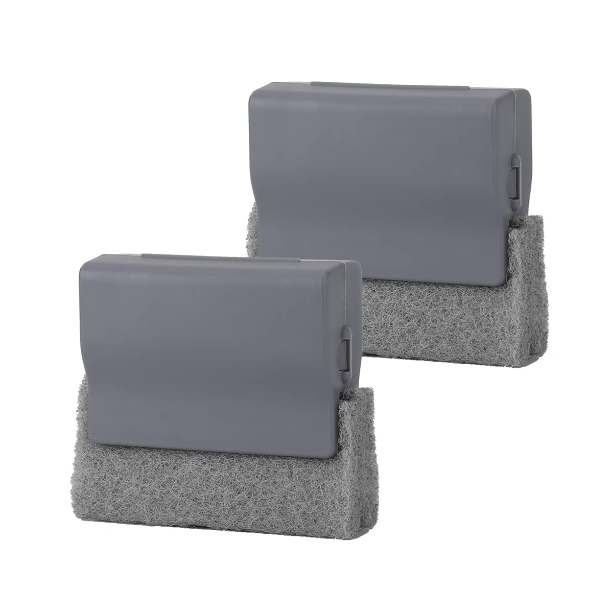 2 Pack Magic Window Cleaning Brush - Thickened Handheld Crevice Cleaner Tools for Deep Corners & Gaps - Perfect for Kitchen, Bathroom, Doors & Window Grooves - Gray (3.54x3.15x1.38in) - Ideal for Hard-to-Reach Areas & Detailed Cleaning Tasks