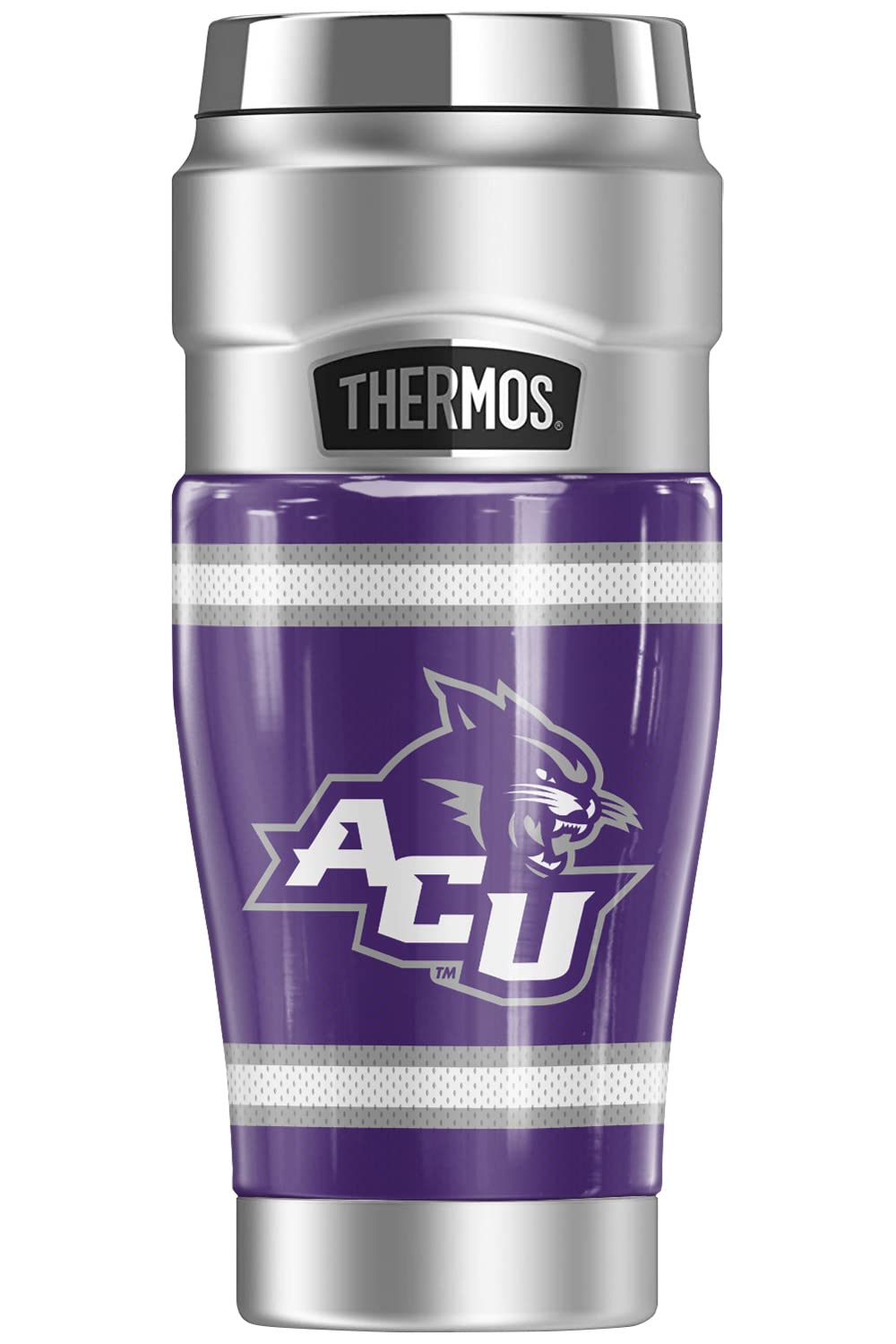 Official Collegiate Collection THERMOS STAINLESS KING 16oz Vacuum Insulated Stainless Steel Travel Tumbler - Double Wall Insulation for Hot & Cold Drinks - Perfect for College, Office, Gym & Outdoor Adventures