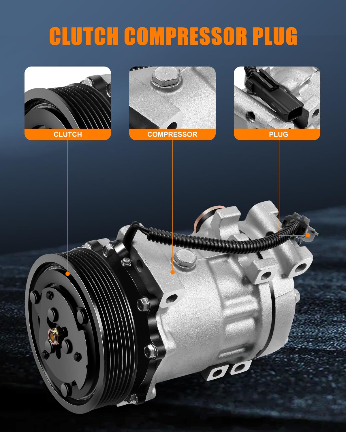 Replacement 4785C AC Compressor with Clutch for Dodge Ram 1500 3.9L 5.2L 5.9L (1995-2002) - Perfect for Cooling System Repair & Summer Road Trips