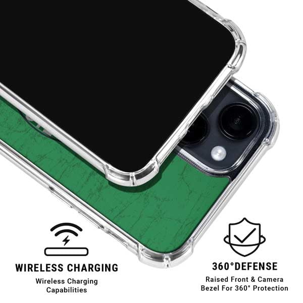 Official NBA Boston Celtics Green Logo Clear Phone Case for iPhone 15 - Slim Protective Cover with Scratch Resistance - Perfect for Basketball Fans, Game Days & Celtics Supporters