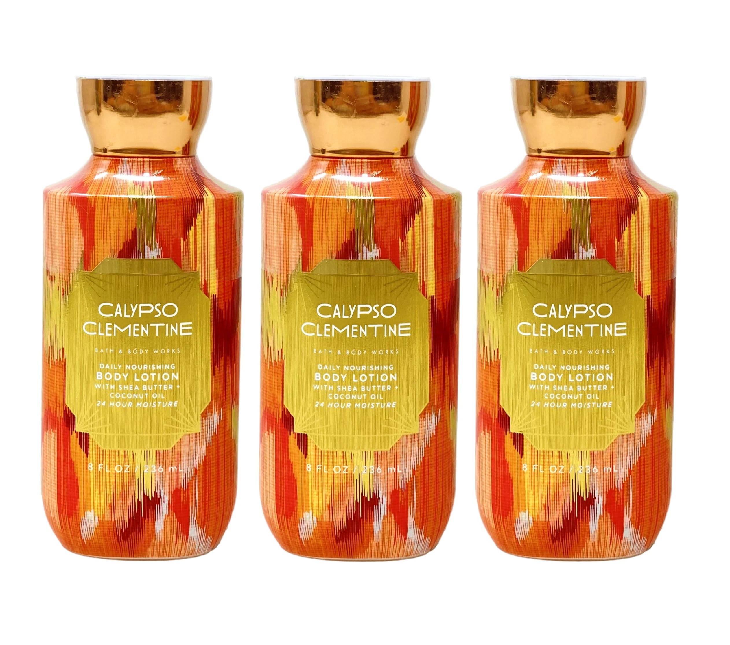 Calypso Clementine 3-Pack Daily Nourishing Body Lotion Bundle by Bath & Body Works - Full Size Moisturizing Cream for Dry Skin - Perfect for Home, Office & Travel Use