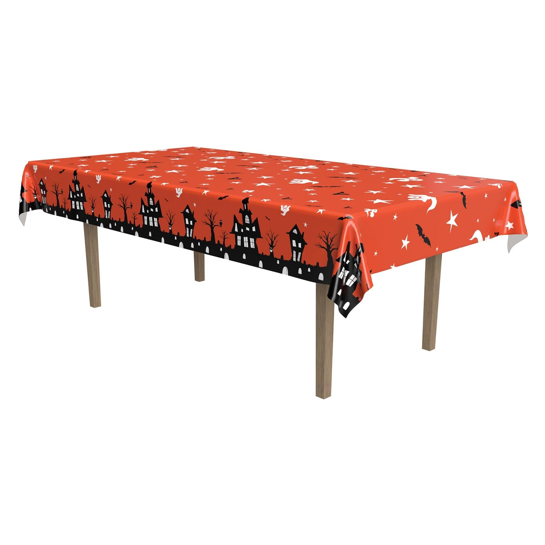 12 Pack Halloween Haunted House Table Cover - Spooky Party Decorations for Halloween, Haunted House Theme Parties & Scary Home Decor