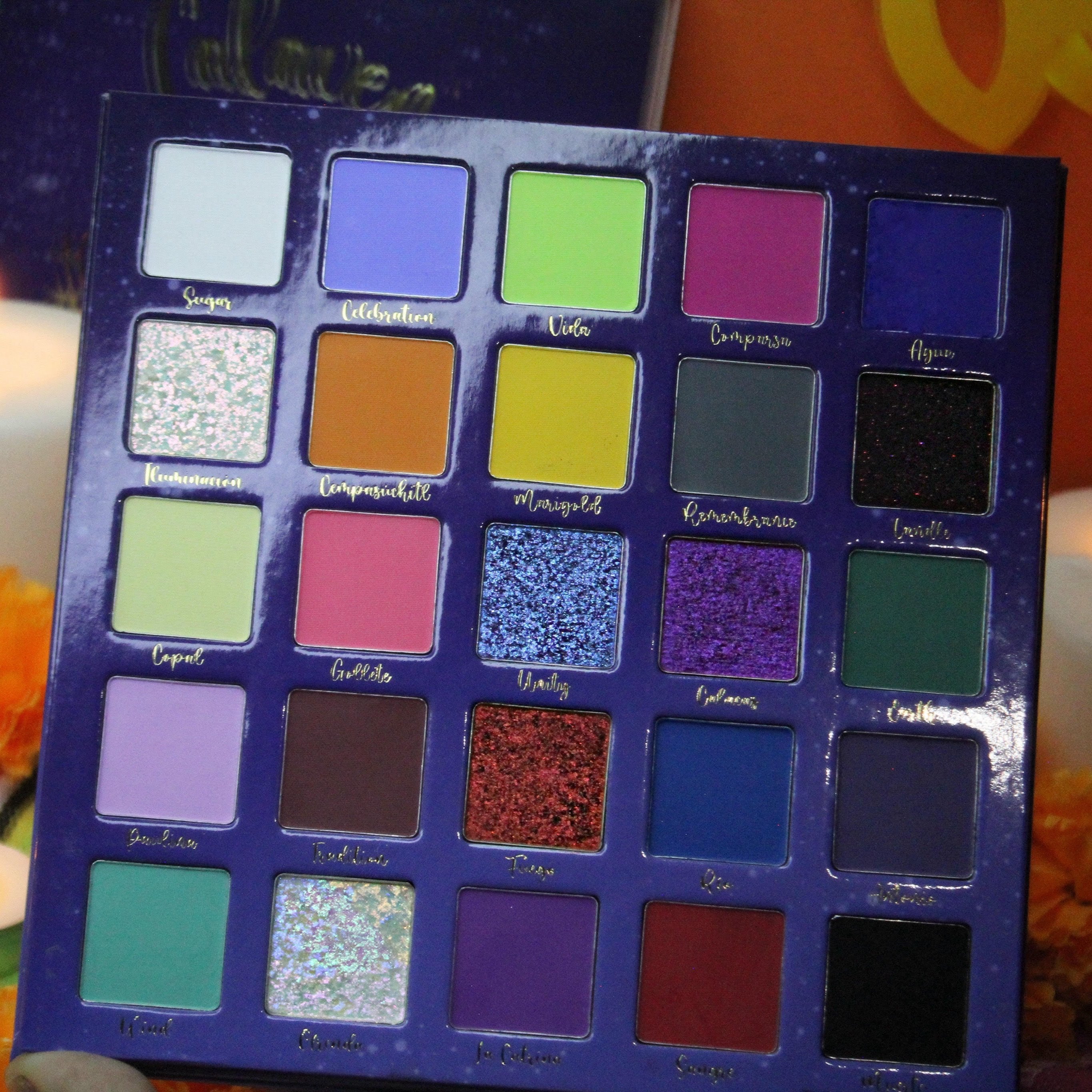 Vibrant Calavera Eyeshadow Palette - 12 Highly Pigmented Colors for Day & Night Makeup Looks | Perfect for Halloween, Dia de los Muertos & Festive Celebrations