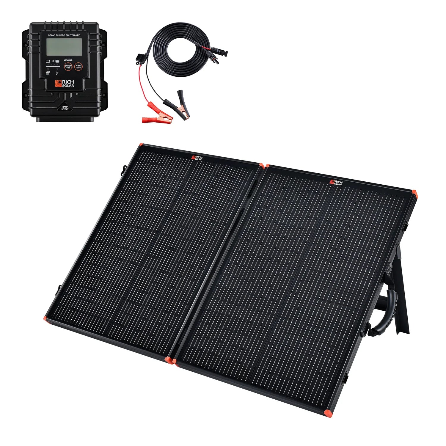 Rich Solar MEGA 100 Watt Portable Solar Panel Kit - Foldable Briefcase Design for RV, Camping, Boating & Off-Grid Power (Waterproof & Lightweight)