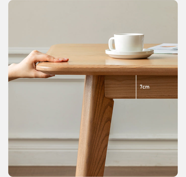 Solid Oak and Ash Wood Nordic Dining Table - Modern Scandinavian Style for Home, Kitchen, and Dining Room Decor