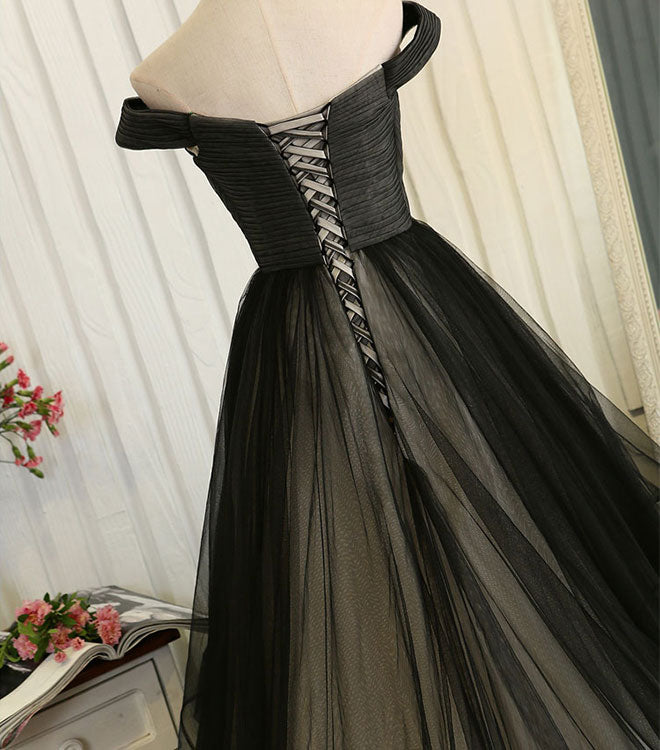 Custom Made Tulle Off Shoulder Long Prom Dress - Elegant Evening Gown for Formal Events, Weddings & Special Occasions