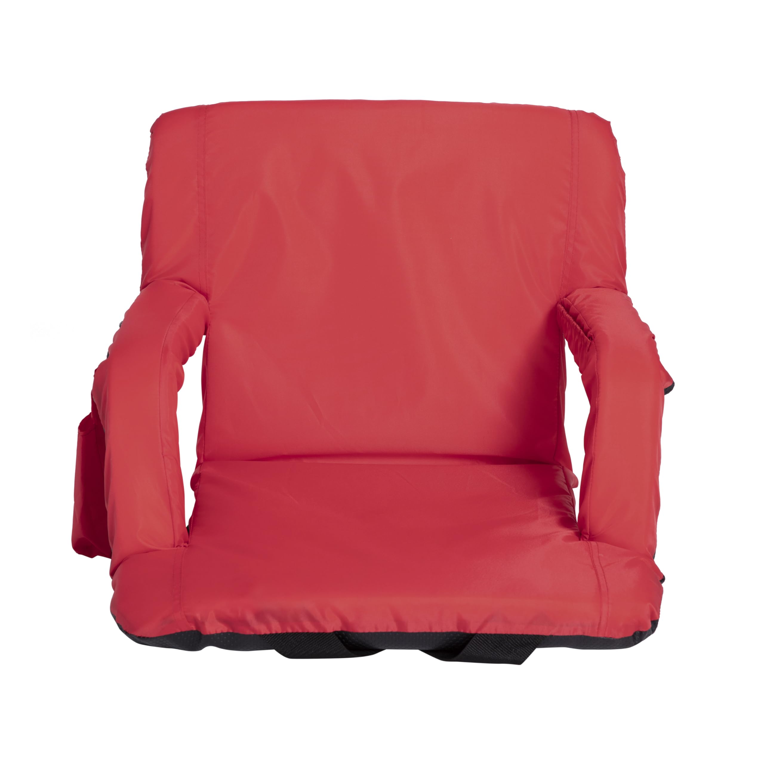 EMMA + OLIVER Portable Stadium Chair with Armrests - Lightweight Folding Camping Chair with Reclining Back, Padded Seat, Storage Pockets & Backpack Straps - Perfect for Outdoor Sports, Concerts, Camping & Beach Trips