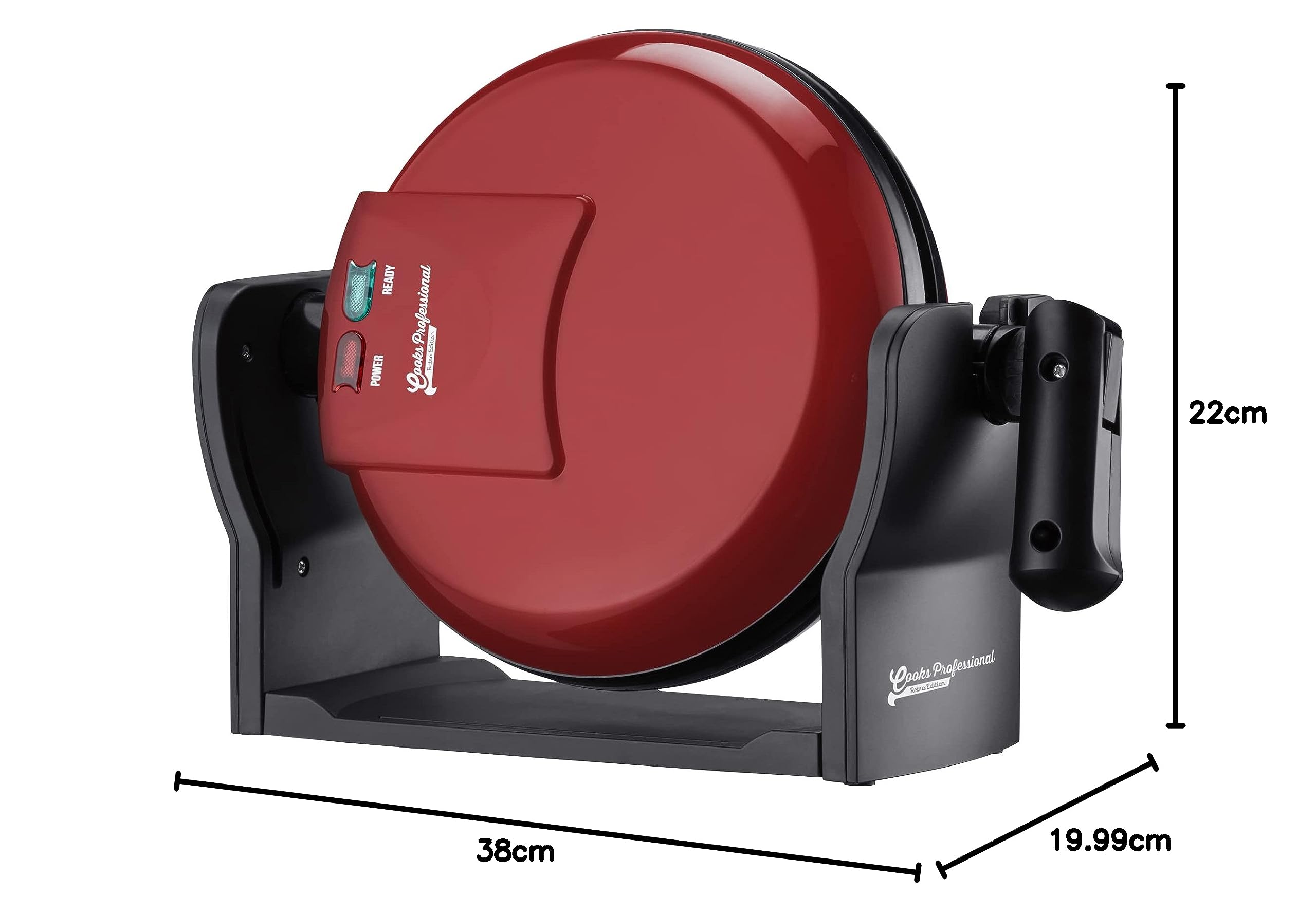 Professional Belgian Waffle Maker 920W - Rotary Electric Waffle Machine with Non-Stick Plates & Easy Clean - Perfect for Breakfast, Brunch, and Family Gatherings - Red