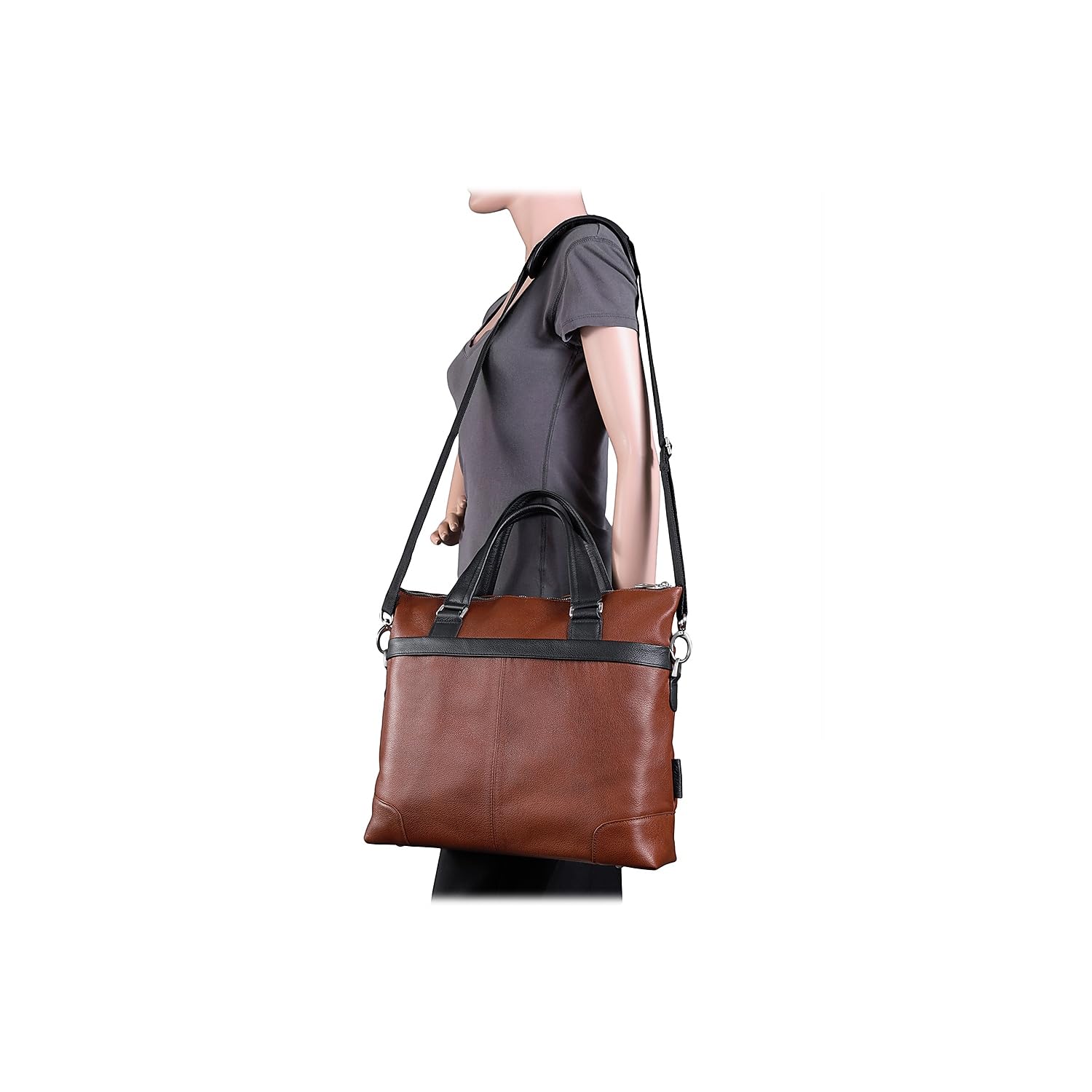 McKlein Eastward Genuine Leather Laptop Briefcase for 15.6 Inch & Tablet - Professional Business Messenger Bag for Work, Travel & Daily Commute