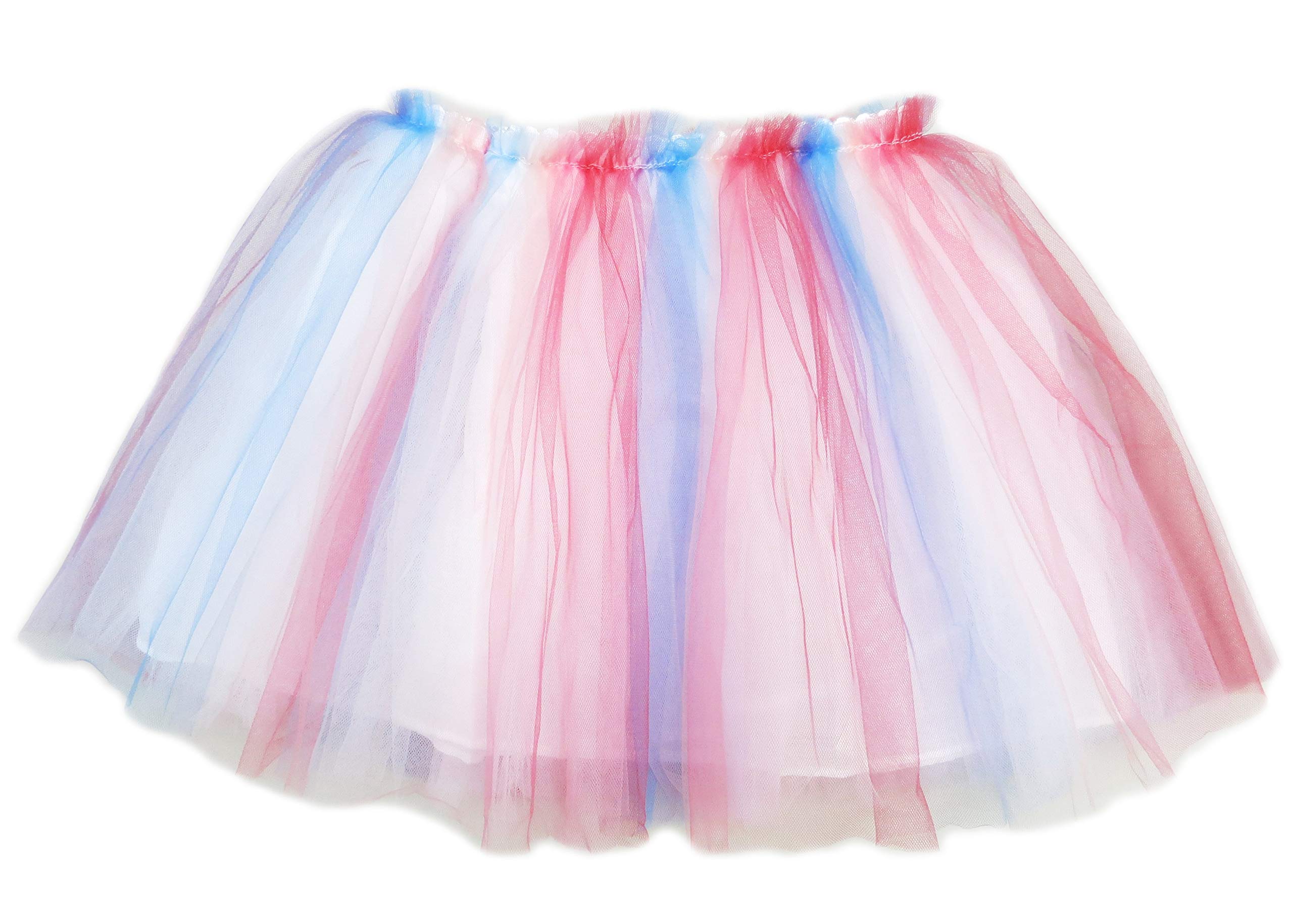 Wenchoice Red Blue White Tutu Skirt for Girls - Perfect for Ballet, Dance Recitals, Birthday Parties & Photo Shoots