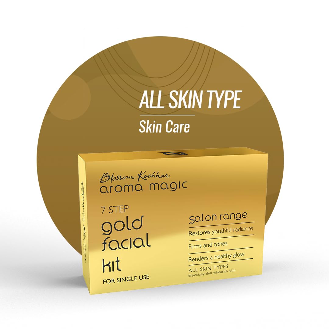 **Aroma Magic 7-Step Single Use Facial Kit Combo – Pearl (Oily & Acne-Prone Skin) & Gold (All Skin Types) | 2-Pack | Deep Cleansing & Glowing Skin for Spa & Home Care**