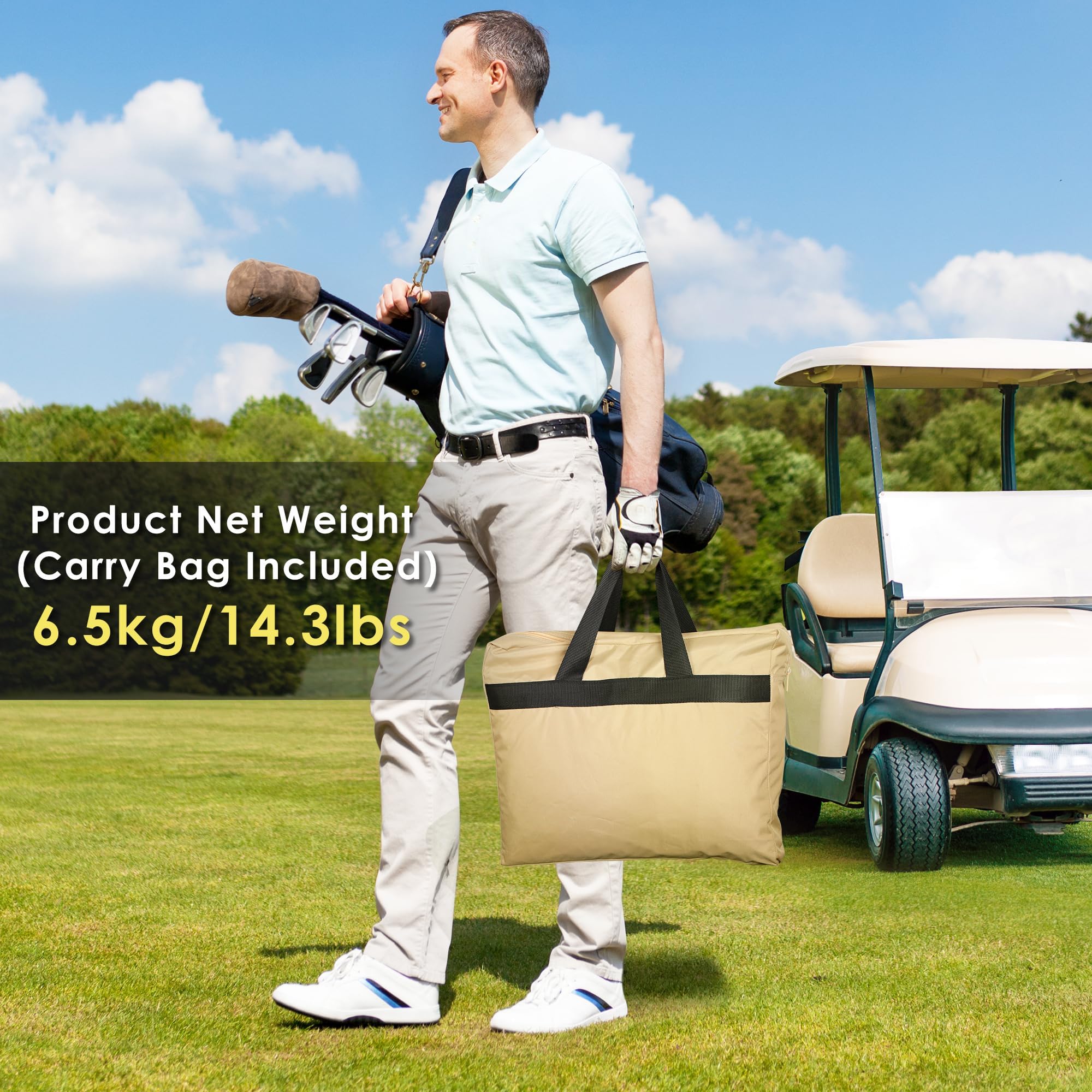 SHANTRA Universal Golf Cart Enclosure Cover for 2/4 Passengers - Waterproof Rain Protection with 4-Sided Clear Windows | Portable Design with Carry Bag | Perfect for Outdoor Golfing, Camping & RV Trips