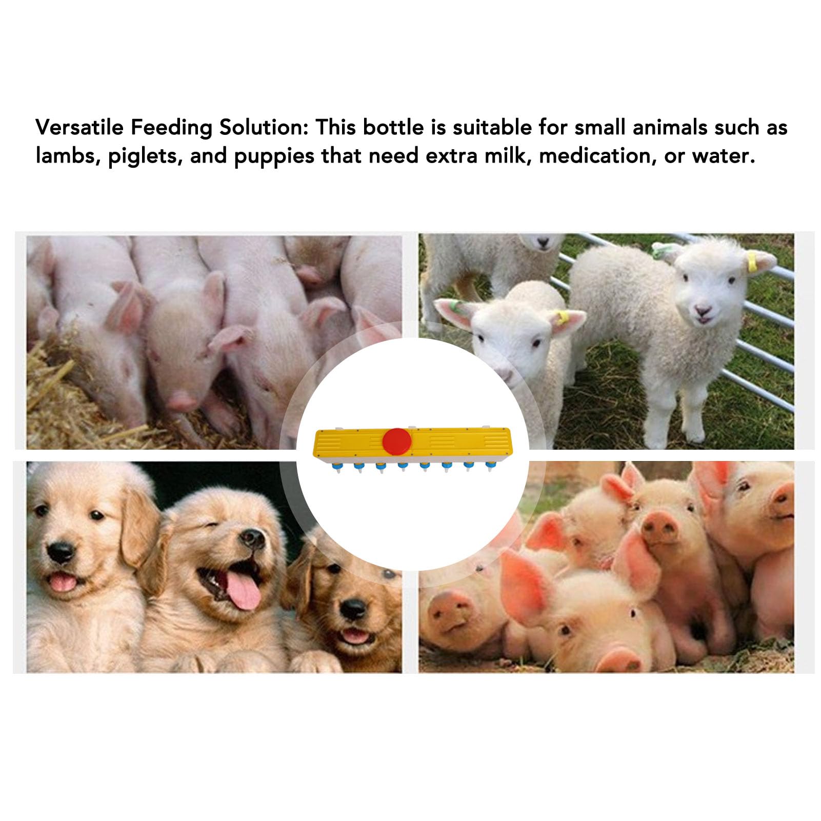 10L Calf & Goat Milk Feeder with 8 Nipples - Heavy Duty Lamb Milk Feeding Bucket for Sheep, Calves, and Nursing Animals - Ideal for Farm, Ranch, and Livestock Care