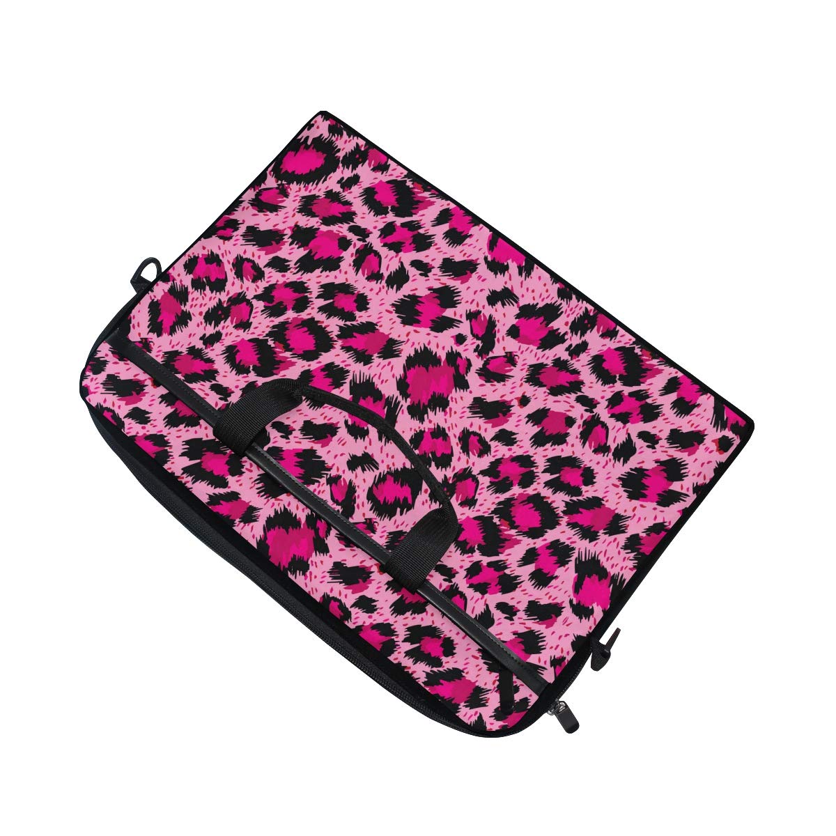 VIKKO Luxury Pink Leopard Laptop Bag for 11.6-14 Inch Devices, Stylish Shockproof Sleeve with Shoulder Strap, Perfect for Work, Travel, and School