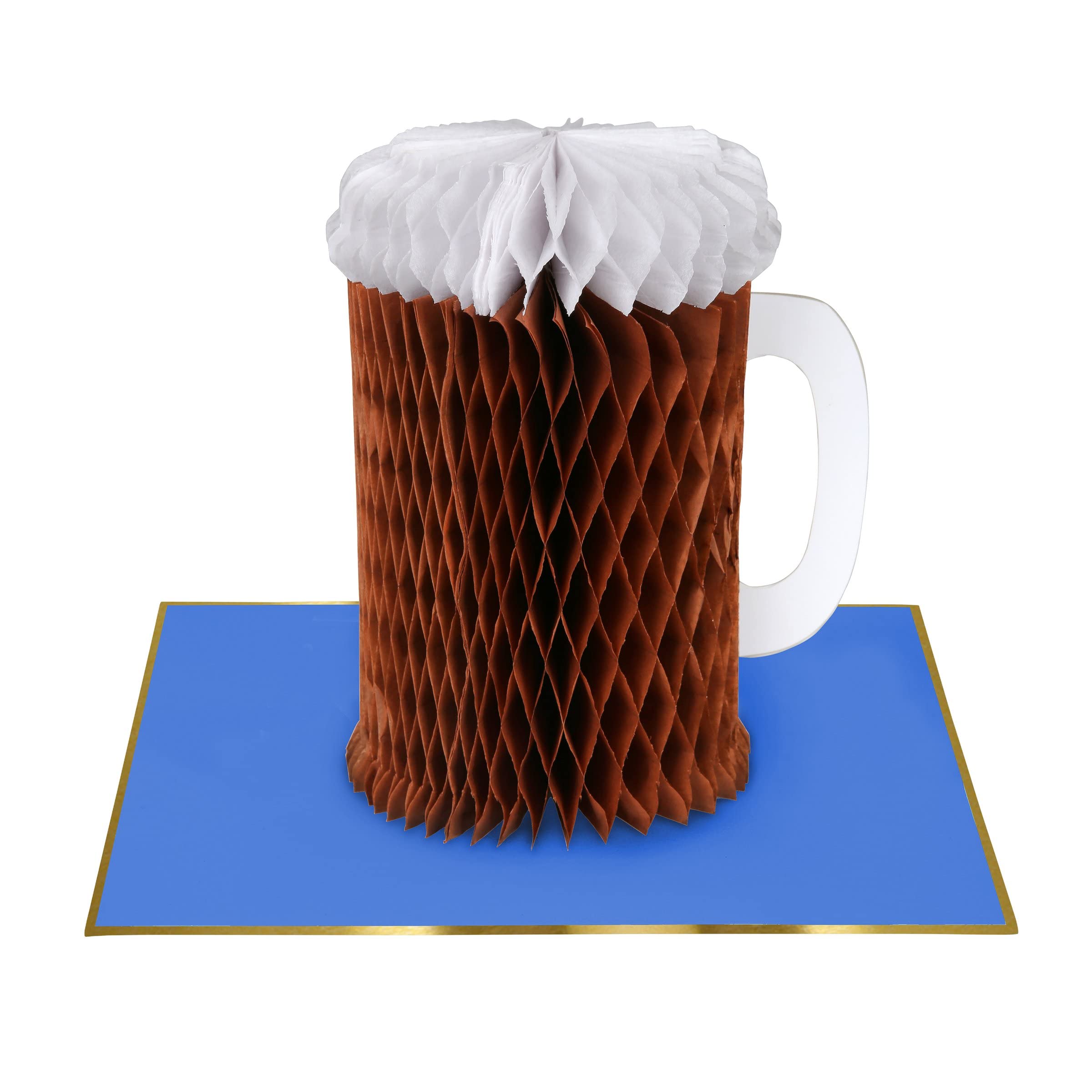 Happy Birthday Honeycomb Card - Meri Meri Unique Beer-Themed Greeting Card (Pack of 1) | Perfect for Beer Lovers' Birthday Celebrations & Party Decorations
