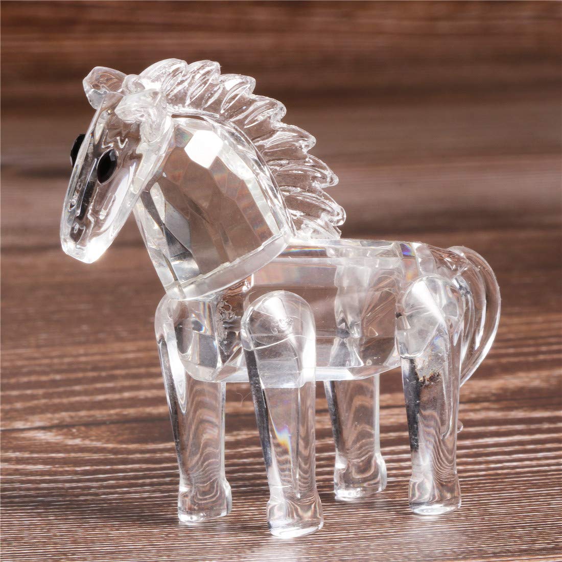 Waltz&F Crystal Small Horse Figurine - Elegant Collectible Table Statue for Home & Office Decor | Perfect Gift for Horse Lovers & Crystal Collectors