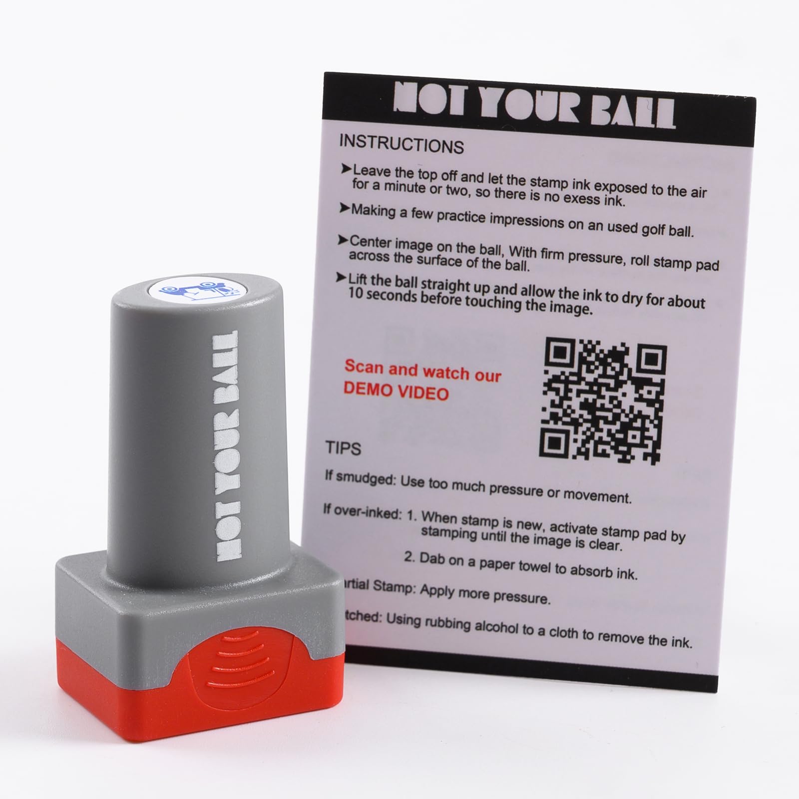 QUBI Self-Inking Golf Ball Stamp Marker - Personalize & Identify Golf Balls Easily | Perfect Golf Gift for Men & Women | Ideal for Tournaments, Practice & Course Play