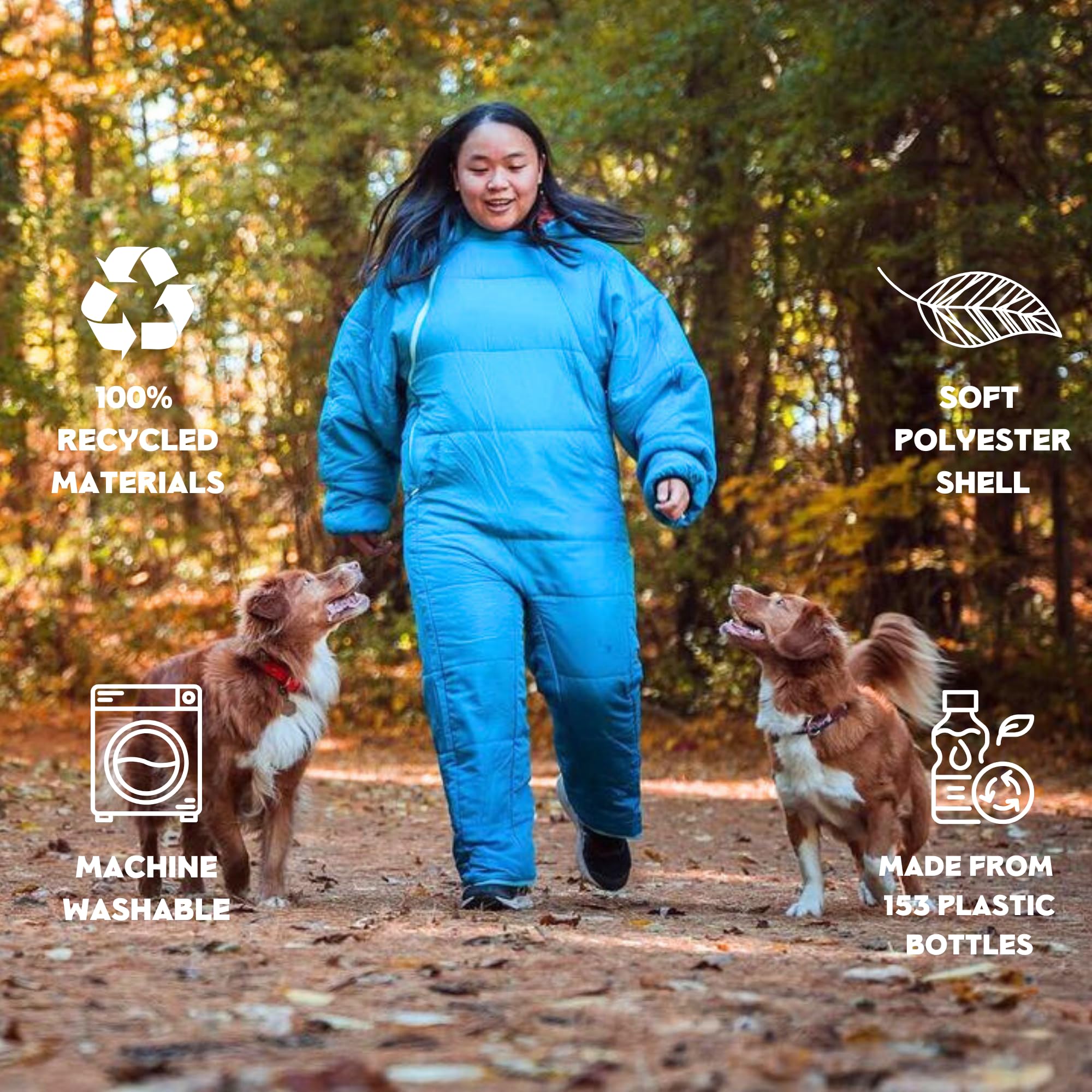 Selk'bag Lite Wearable Sleeping Bag - Lightweight Camping Sleeping Bag Suit for Outdoor Adventures, Hiking, Travel & Backpacking (48-55°F) - Perfect for Cold Nights in Tents, Road Trips & Cozy Indoor Lounging